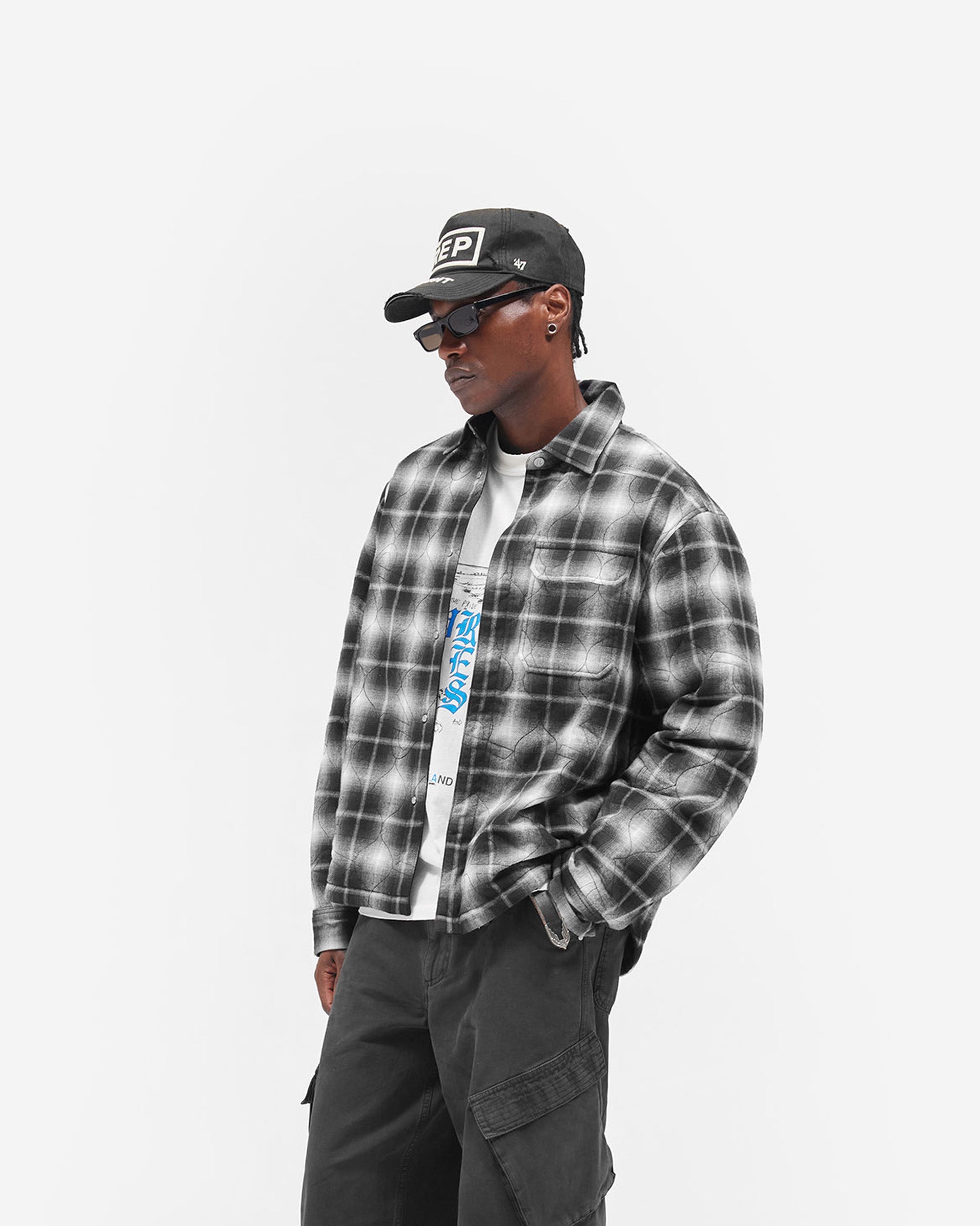 Logo Quilted Shirt - Black