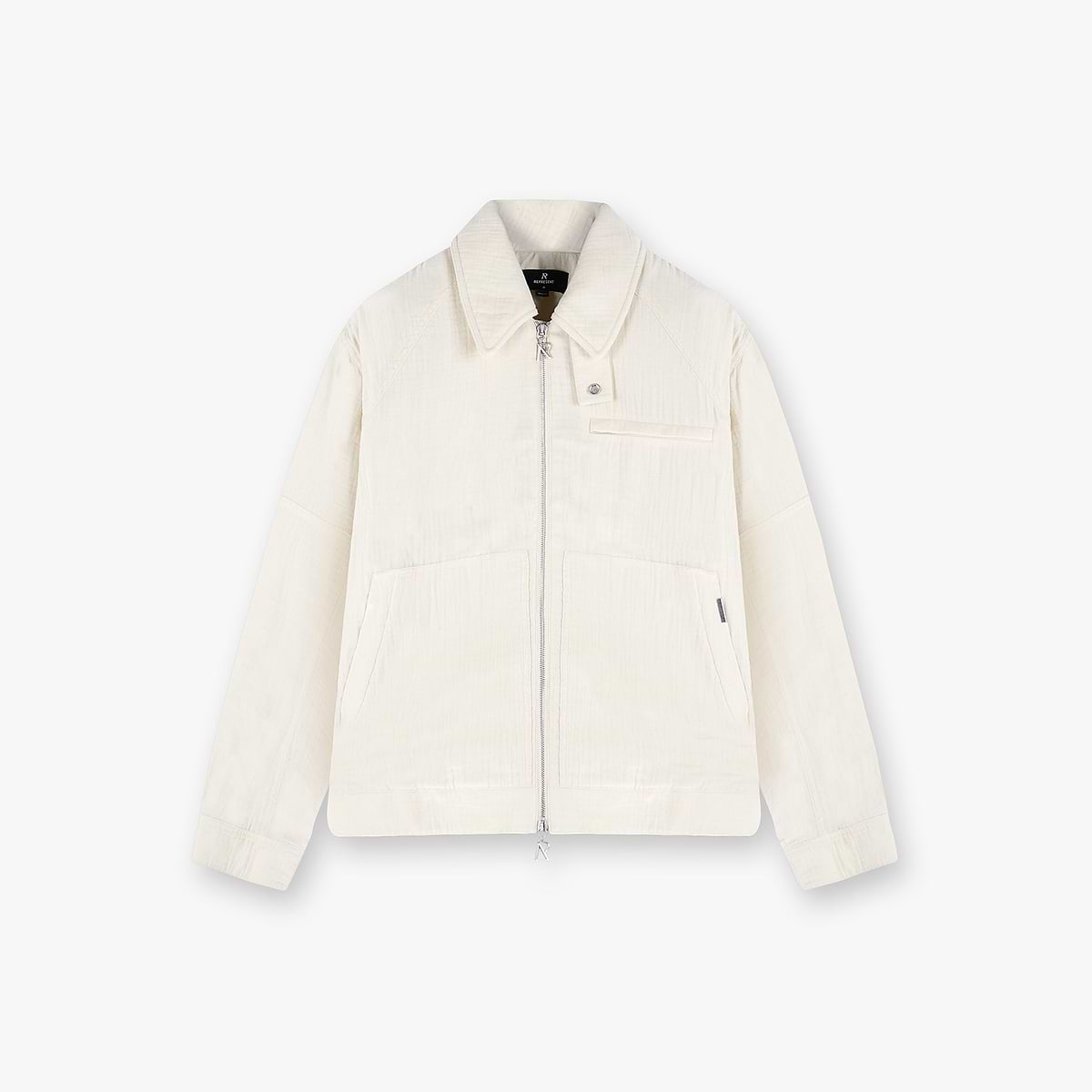 Crinkle Trucker Jacket - Ecru
