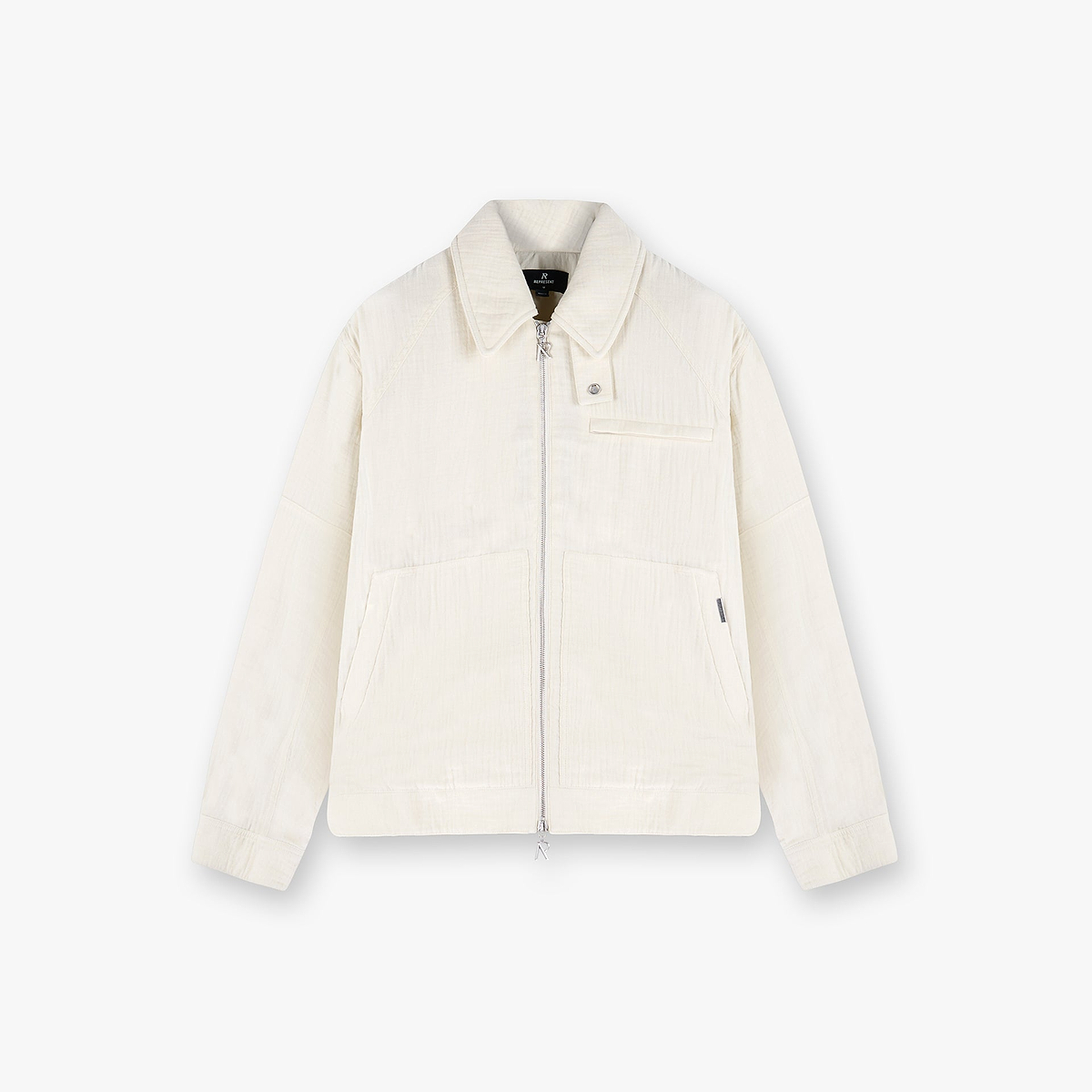 Crinkle Trucker Jacket - Ecru