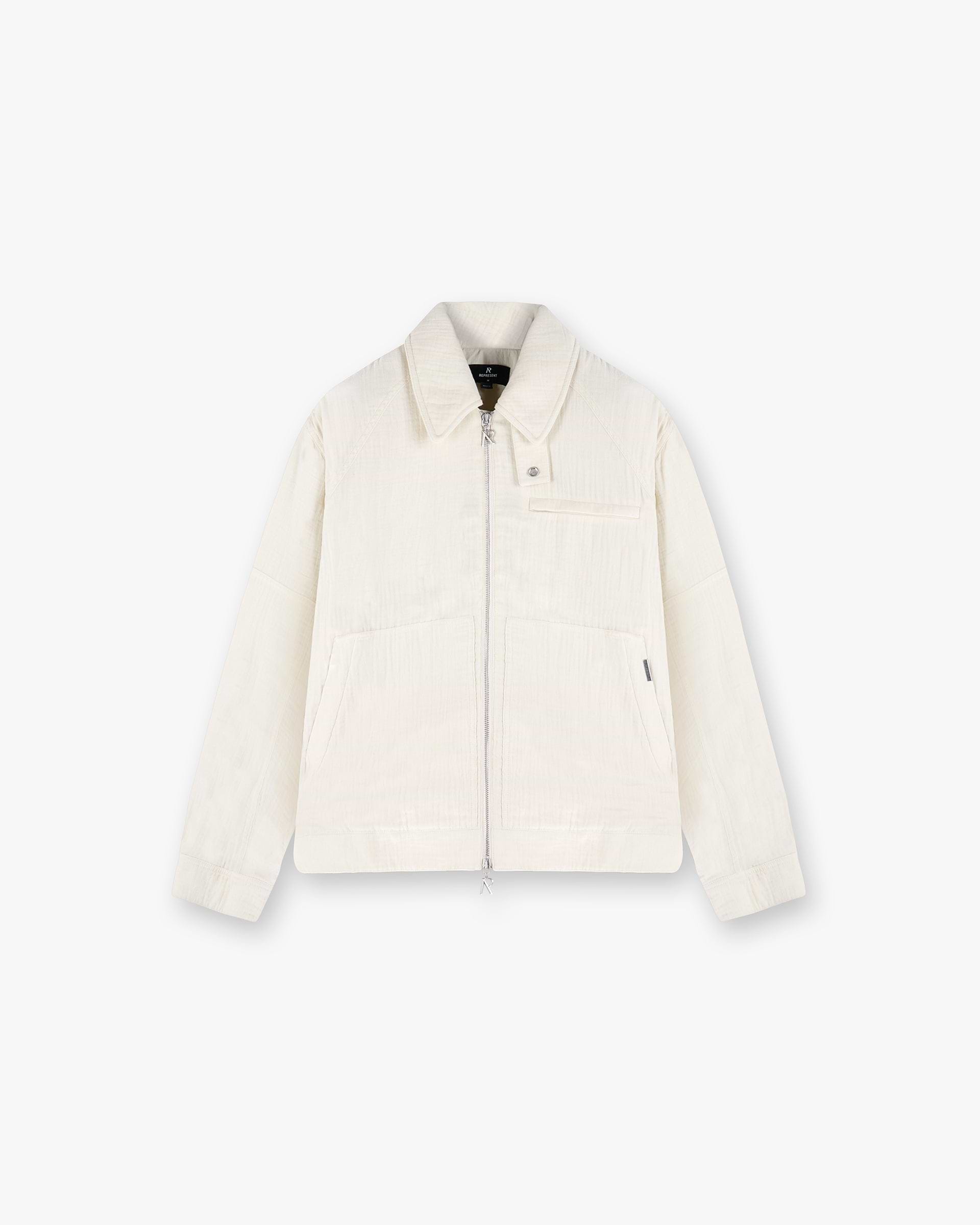 Crinkle Trucker Jacket - Ecru