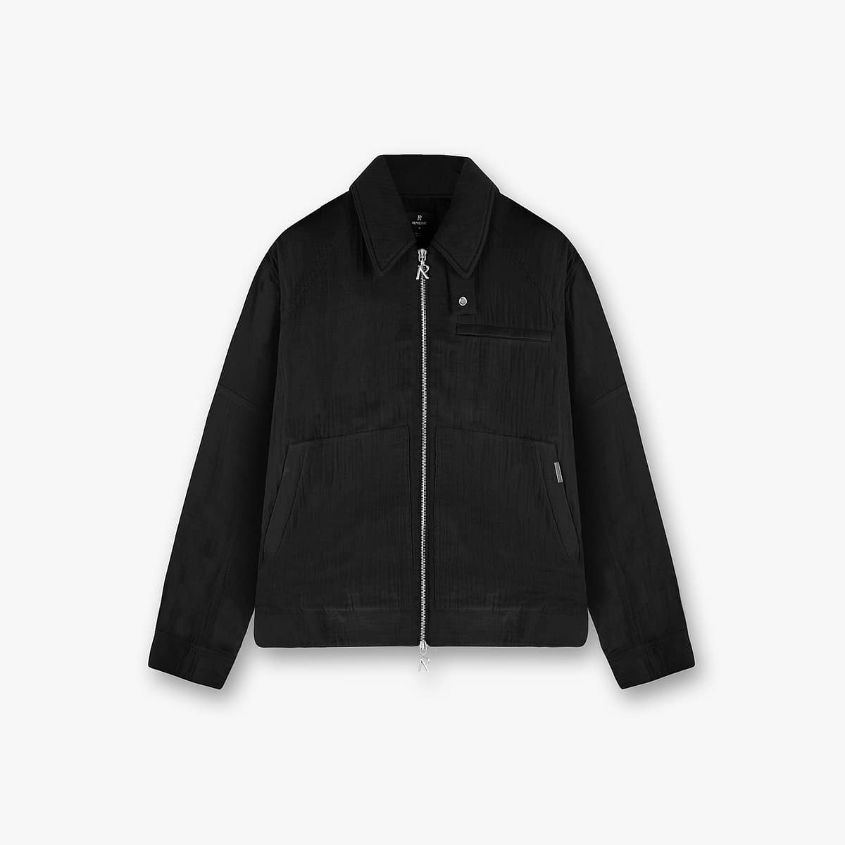 Crinkle Trucker Jacket - Black
