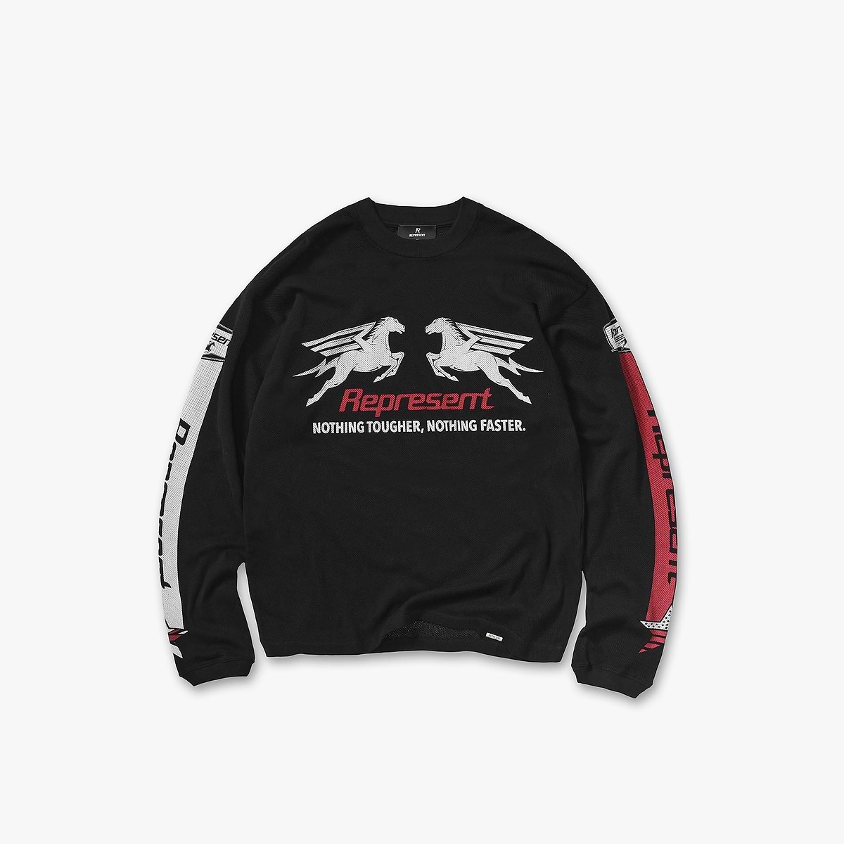 Mesh Pegasus Long Sleeve T-Shirt - Jet Black