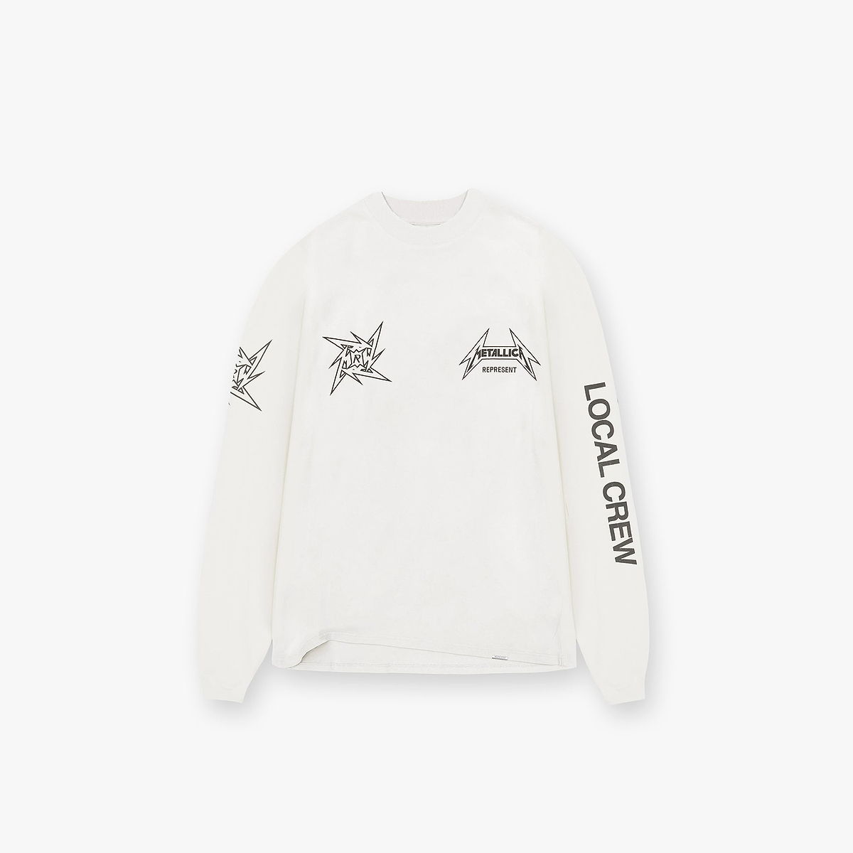 Represent X Metallica Local Crew Long Sleeve T-Shirt - Flat White