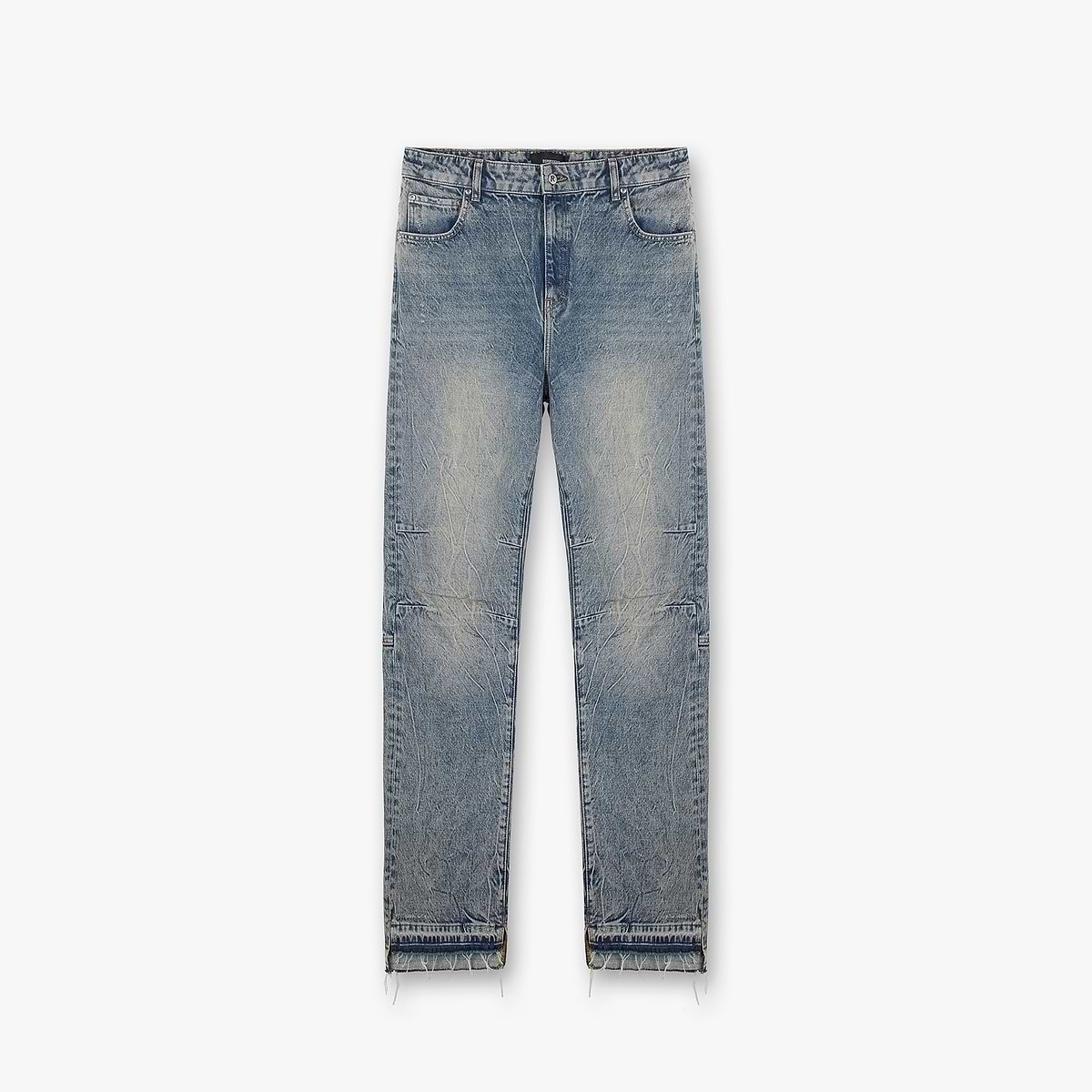 R2 Stepped Hem Denim - Mid Blue