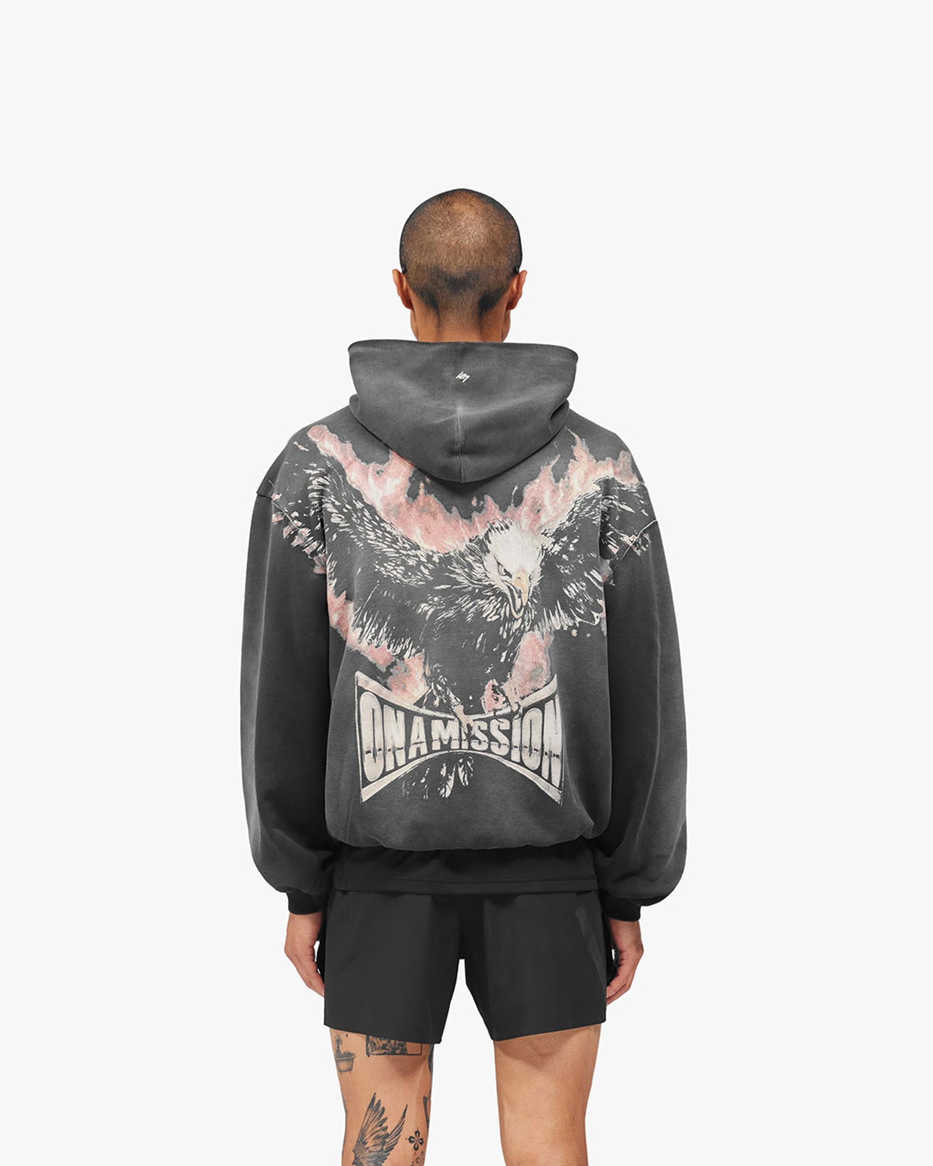 247 Ignite Hood - Stained Black - Cropped Model - Back