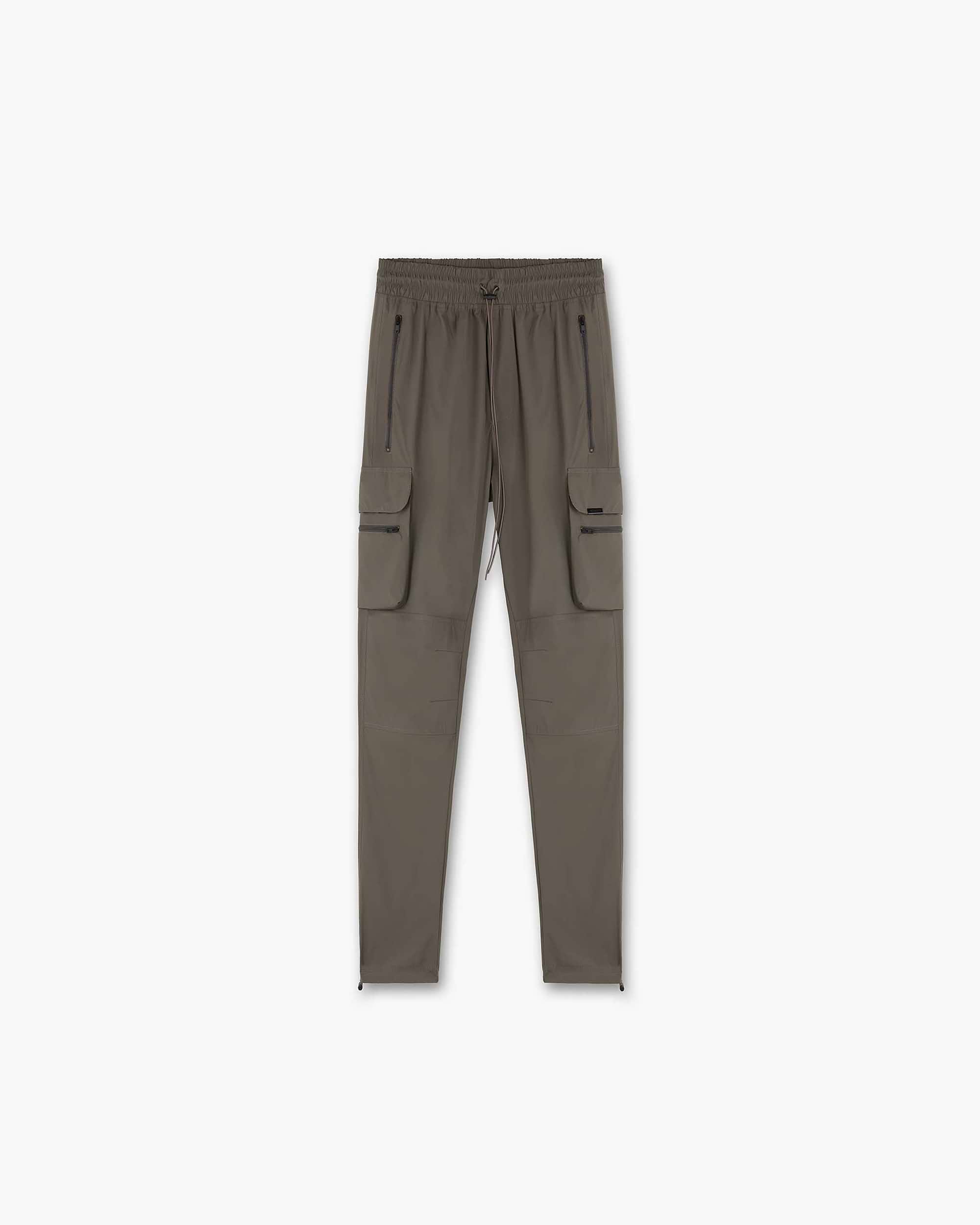 Front product image of mens olive pants on a plain white background | 247 Pant in Olive | Relaxed fit pants with elasticated waistband | 247 Pants | Represent Clo
