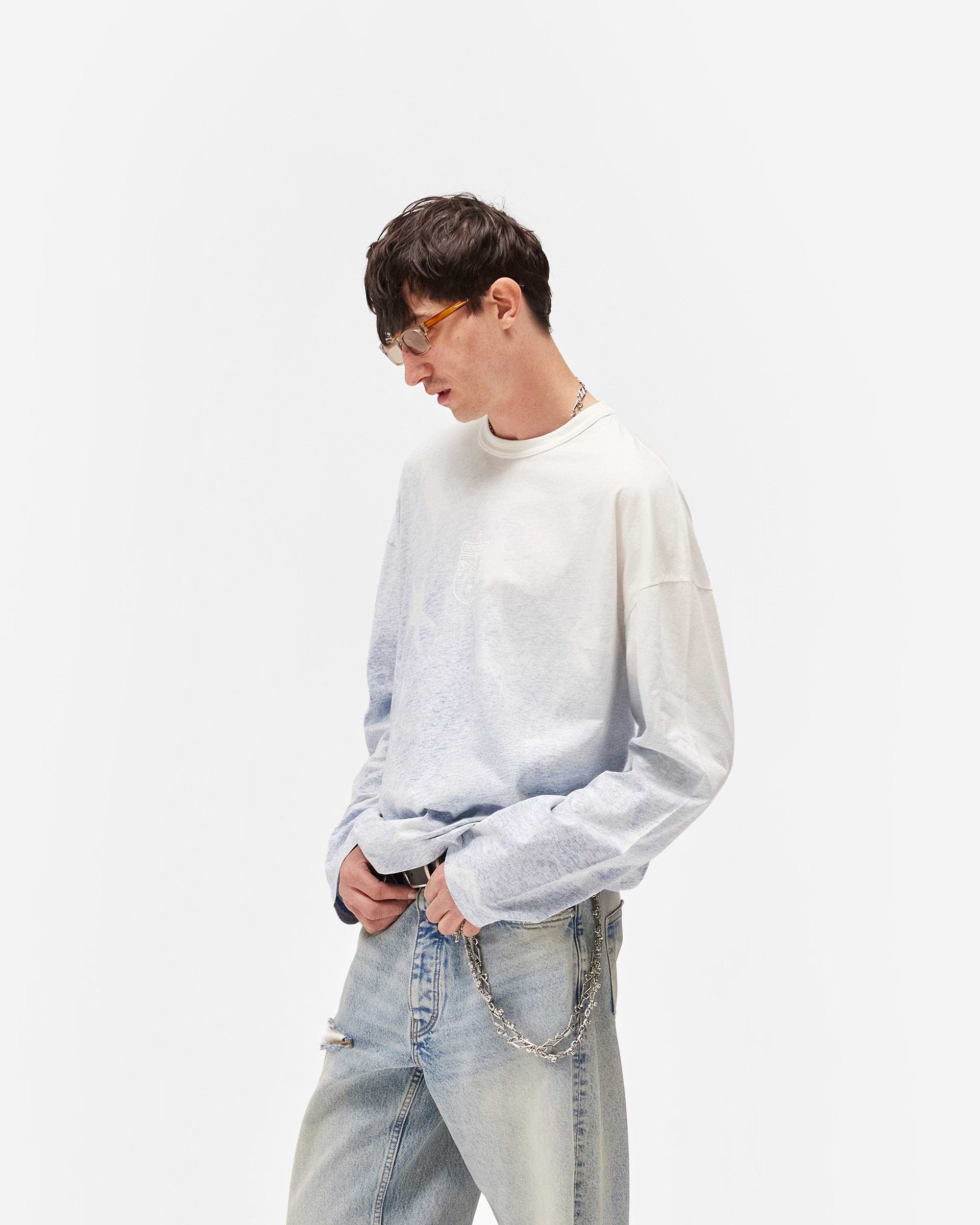 USA Long Sleeve T-Shirt - Washed Blue