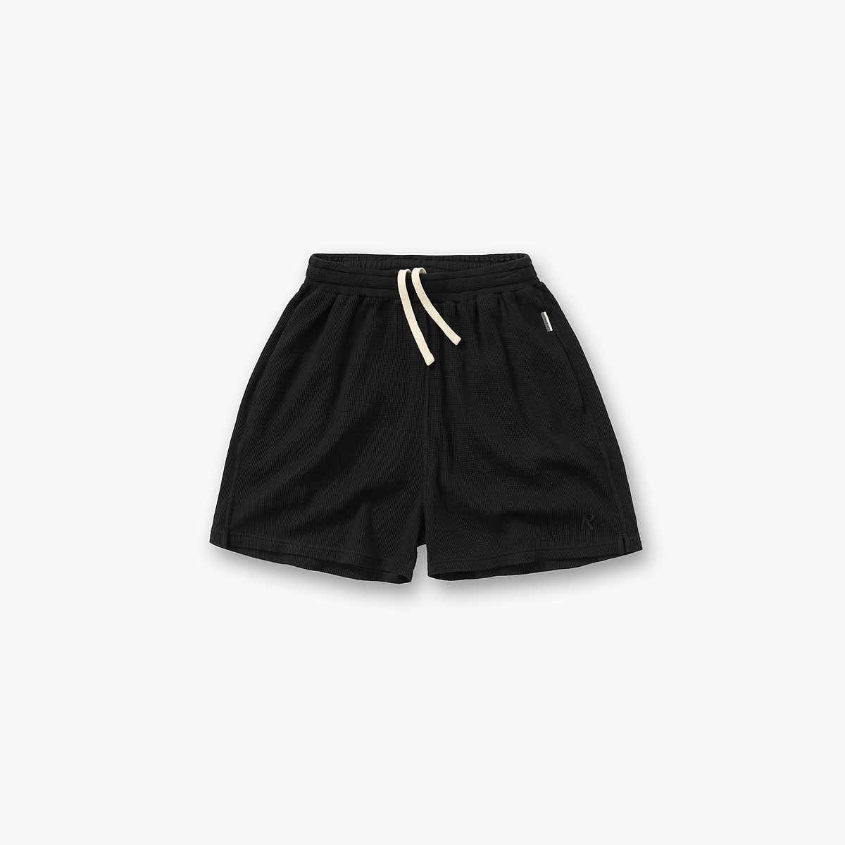 Initial Waffle Shorts - Jet Black