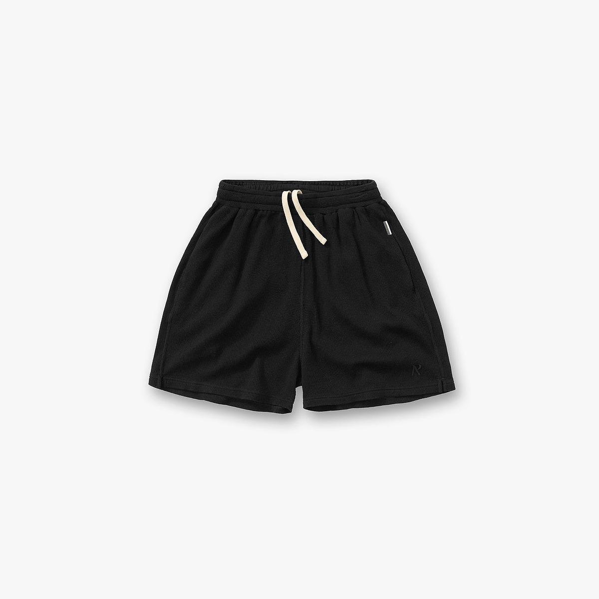 Initial Waffle Shorts - Jet Black