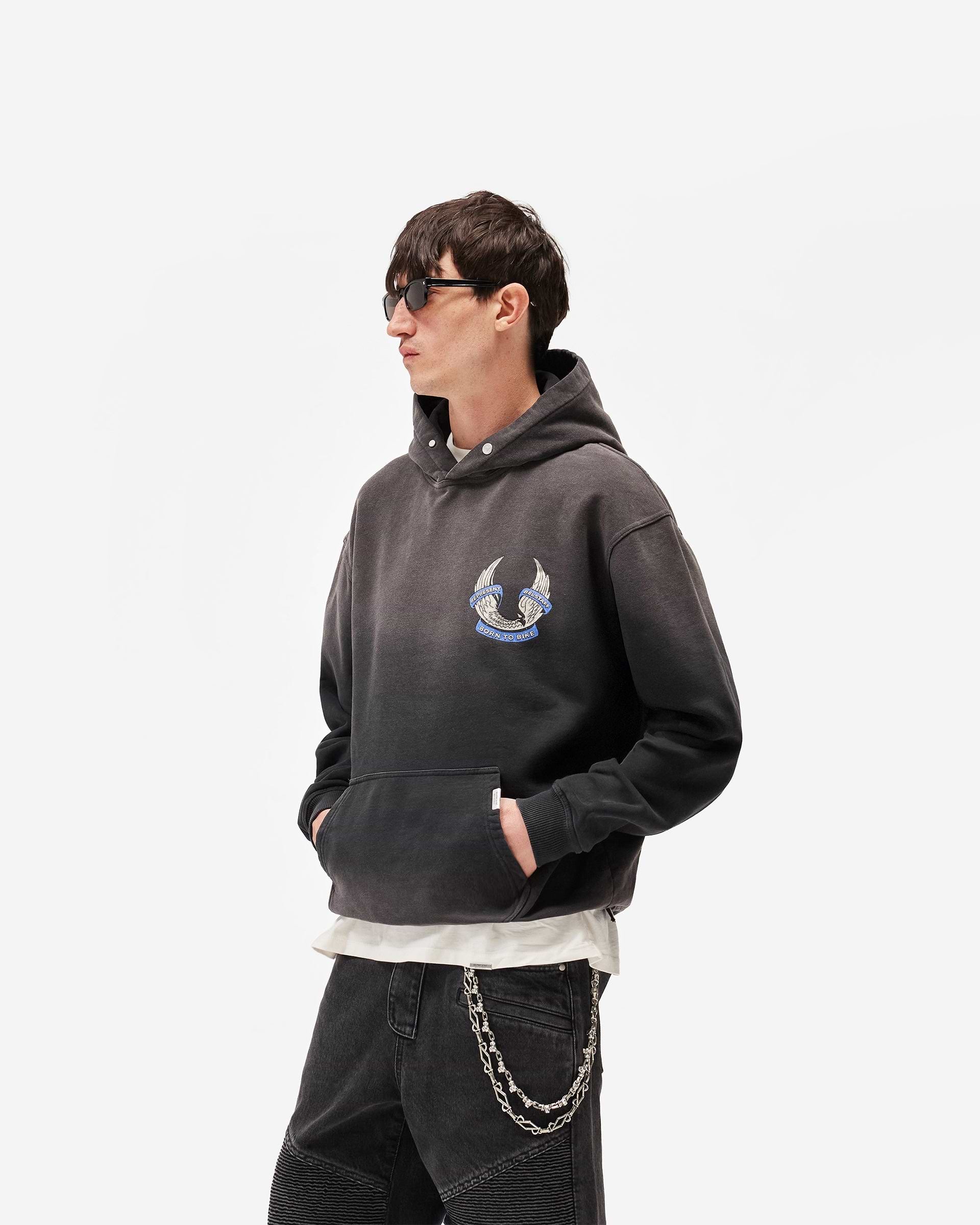 Represent X Belstaff Born To Bike Hoodie - Aged Black