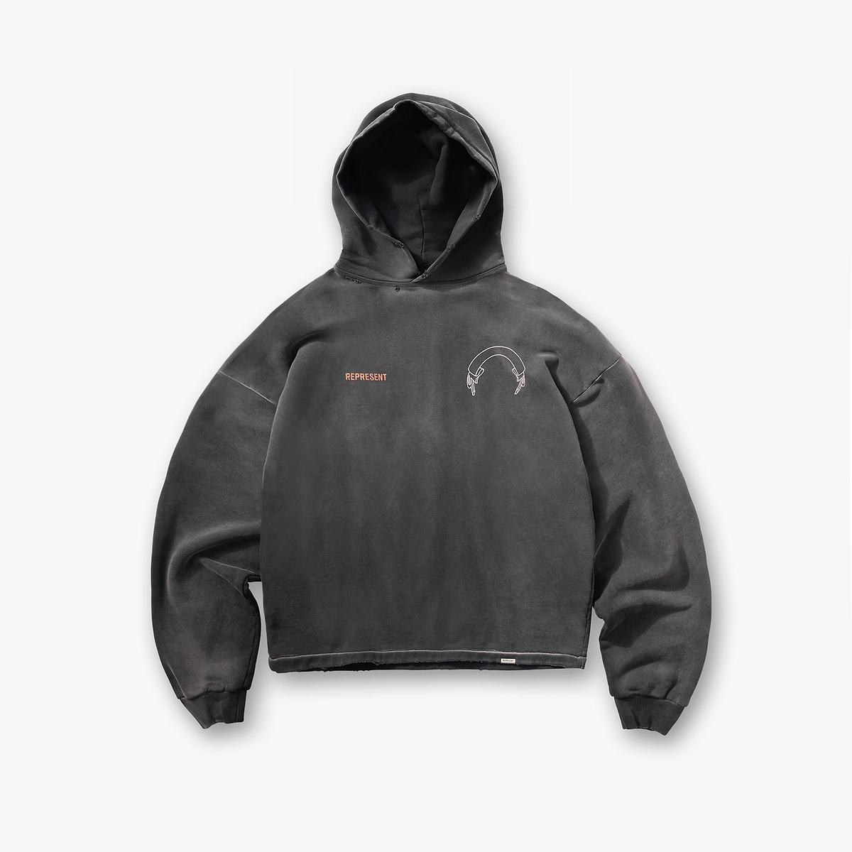 Represent Banner Hoodie - Stained Black