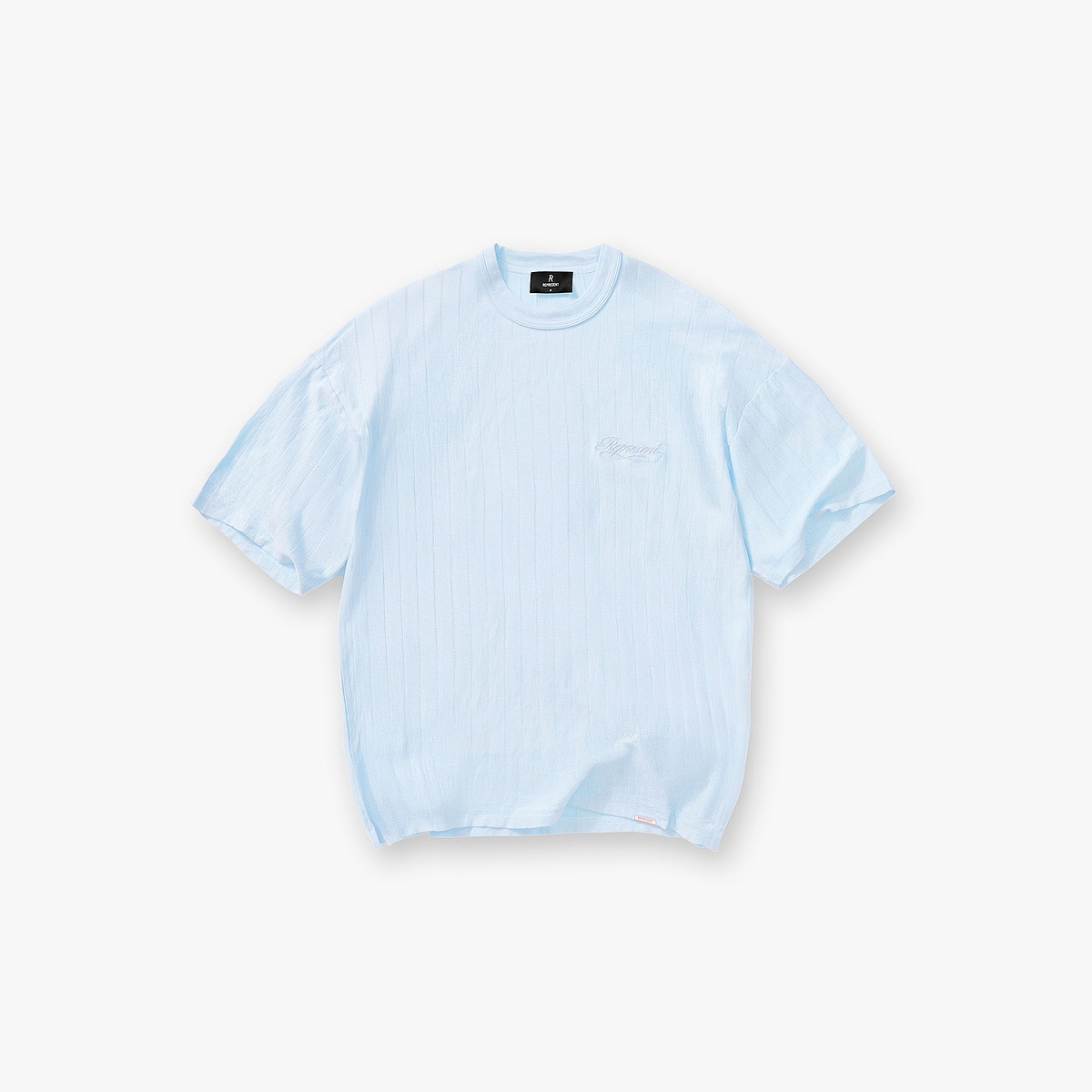Slub Script T-Shirt - Ice Blue