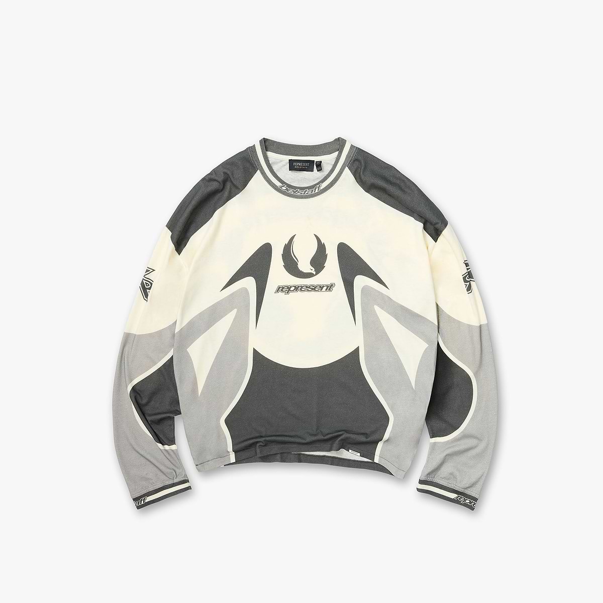 Represent X Belstaff Long Sleeve Racing T-Shirt - Dark Grey