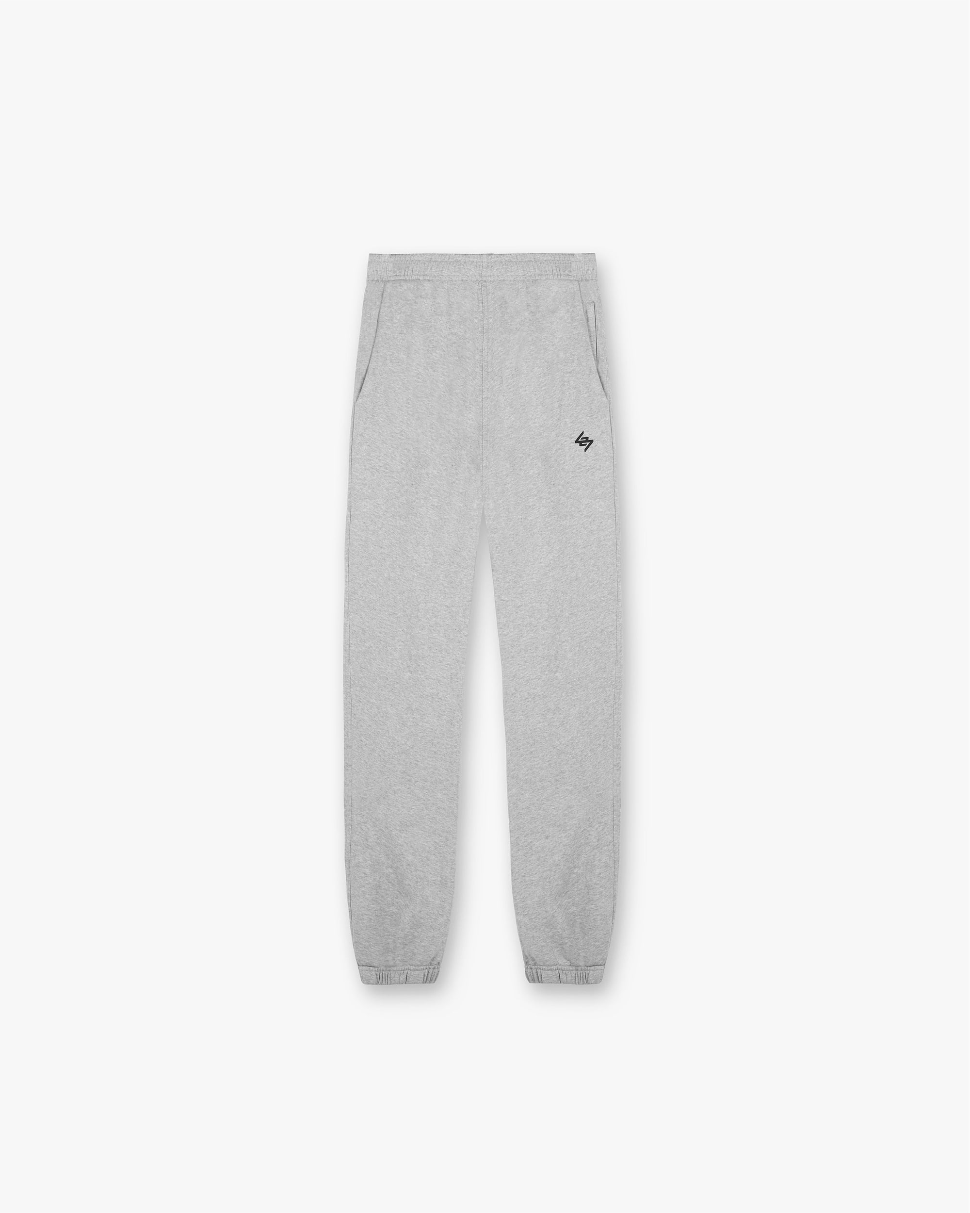 Front product image of mens grey cargo pants on a plain white background | Team 247 Sweatpant in Ash Grey | Cargo pants with elasticated waistband and flap pockets | 247 Pants | Represent Clo