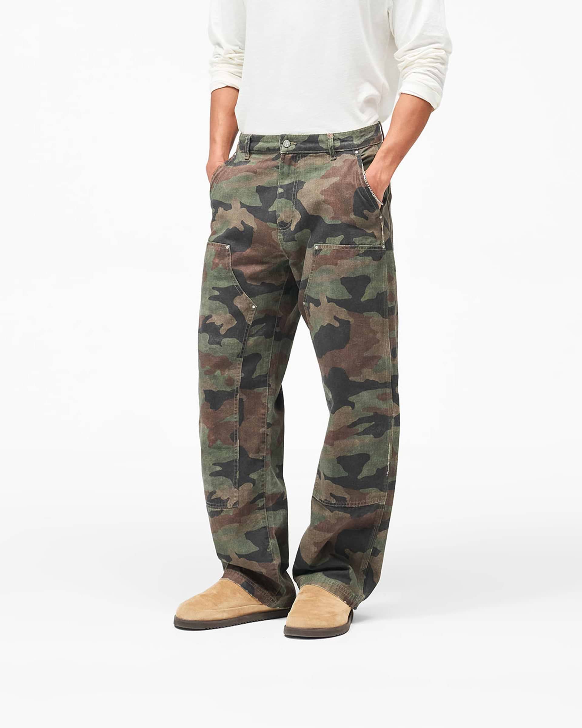 Heaton Camo Workwear Pant - Camo - Cropped Model - Front