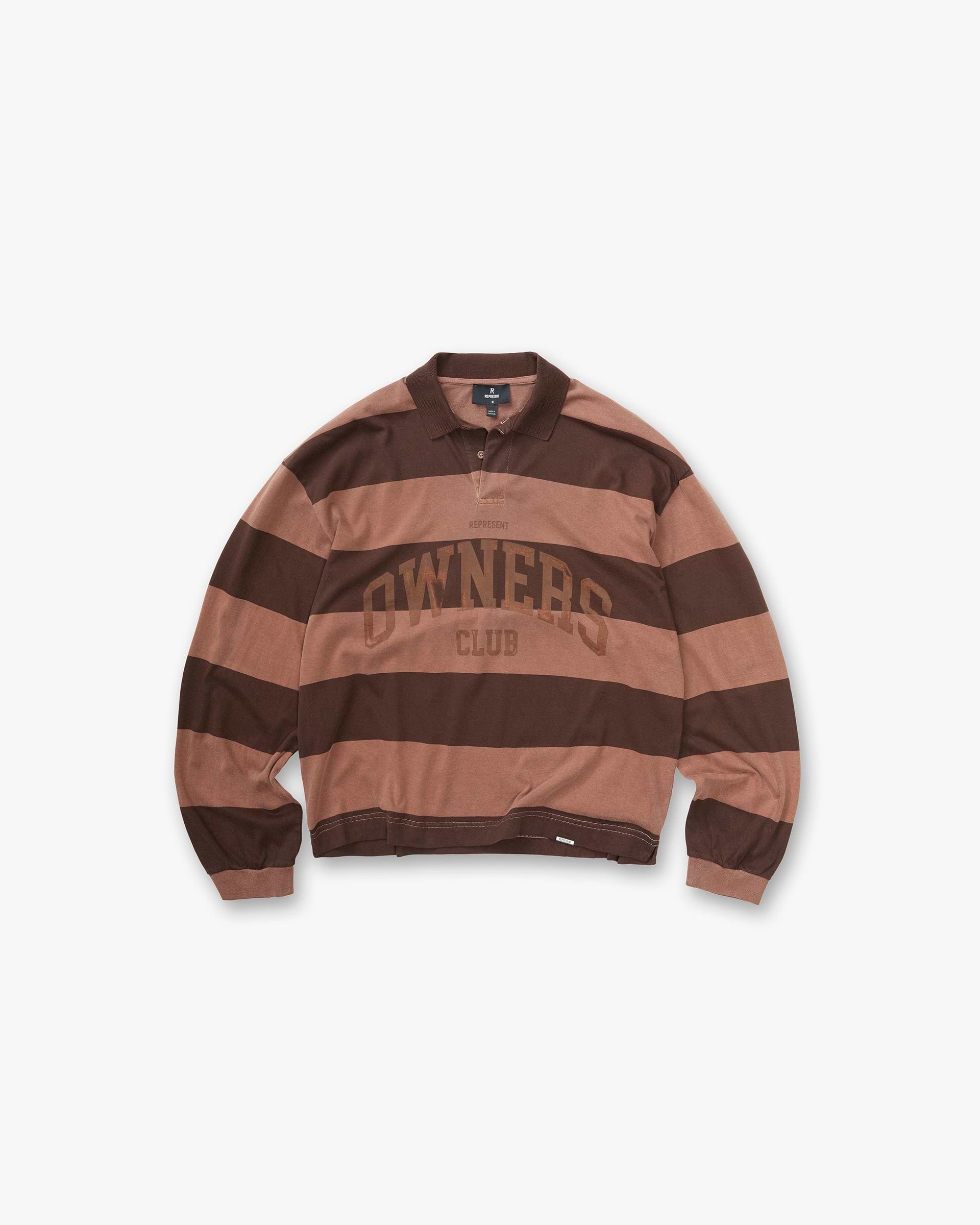 Represent Owners Club Stripe Rugby Polo - Sienna