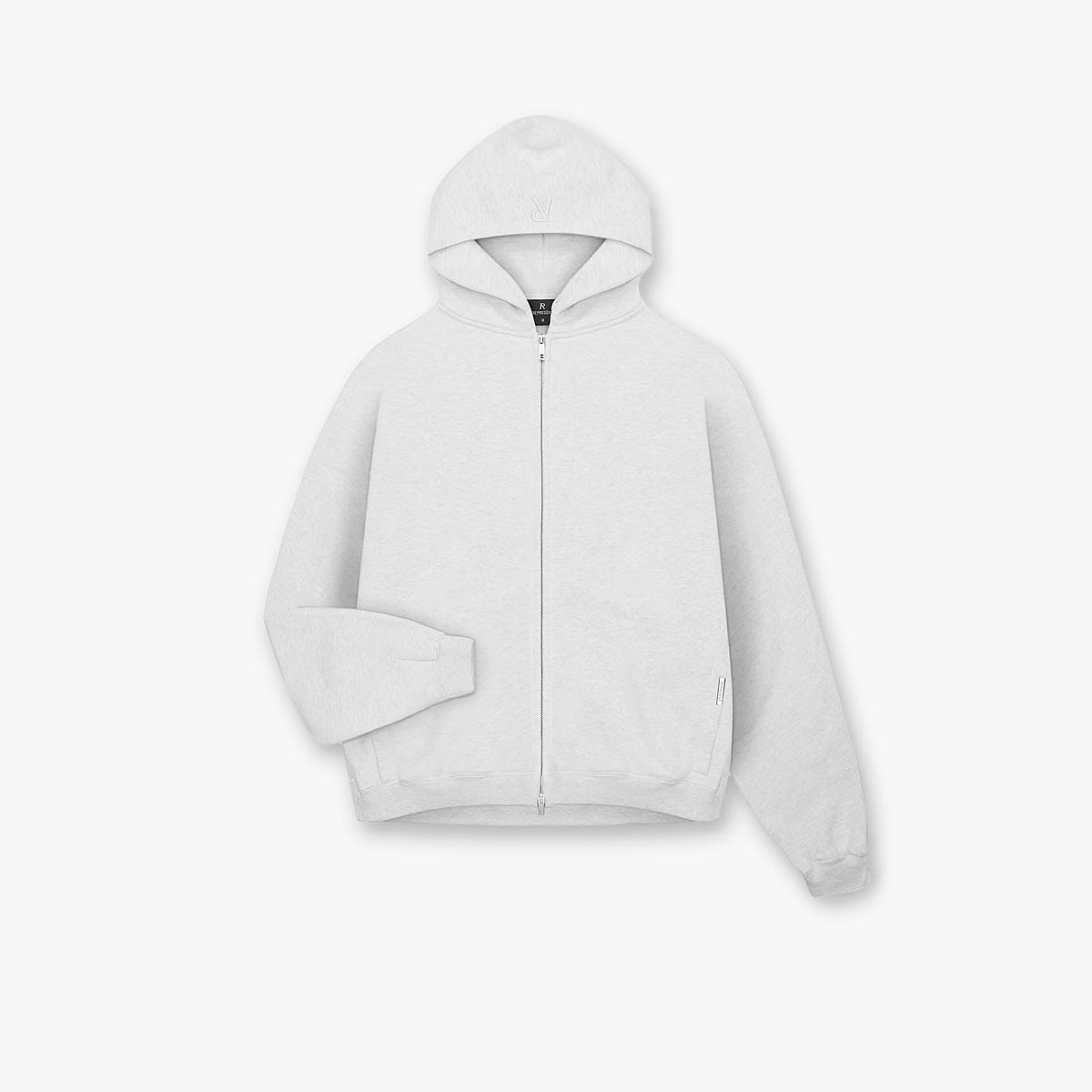 Initial Oversized Zip Hoodie - Ice Grey Marl