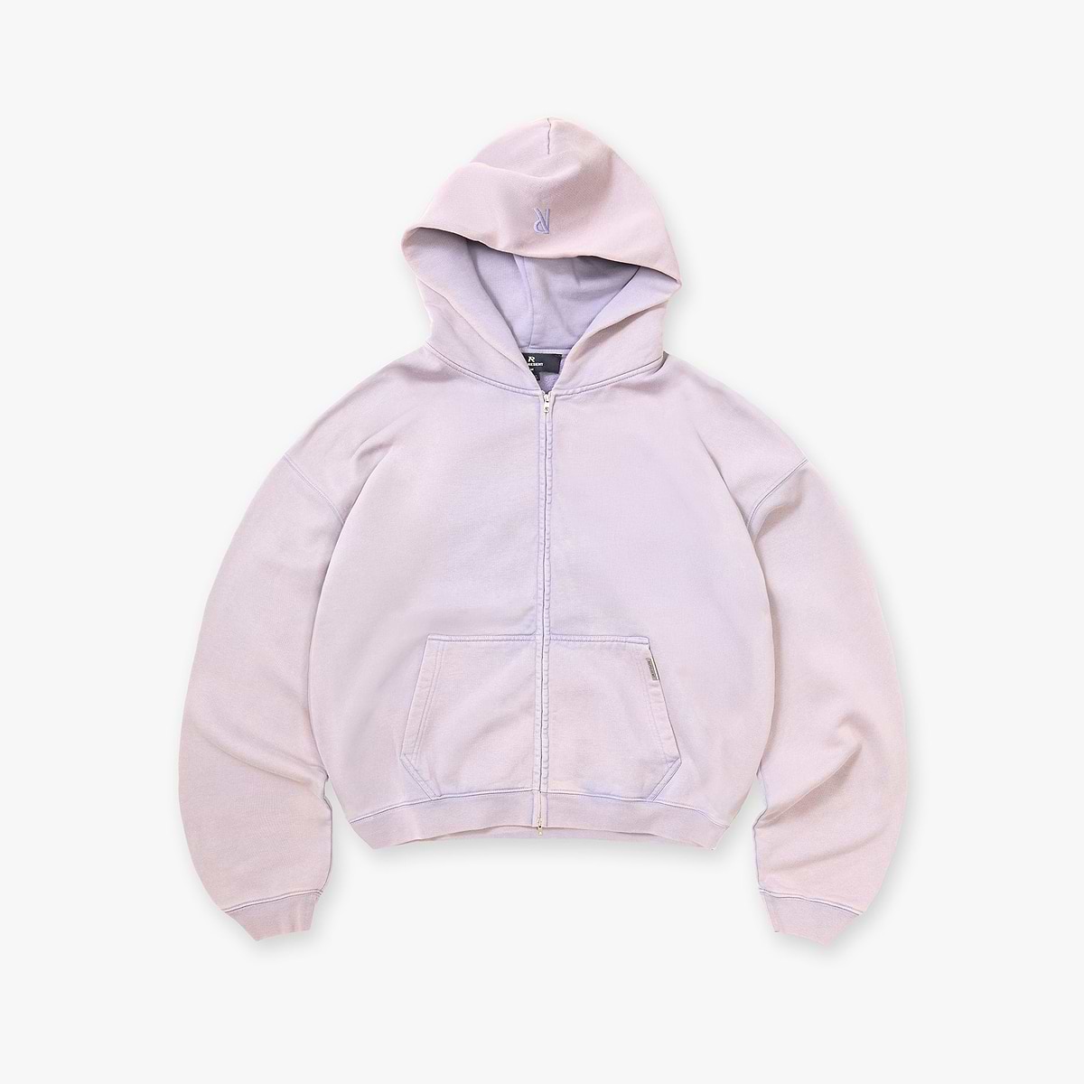 Initial Boxy Zip Through Hoodie - Mist