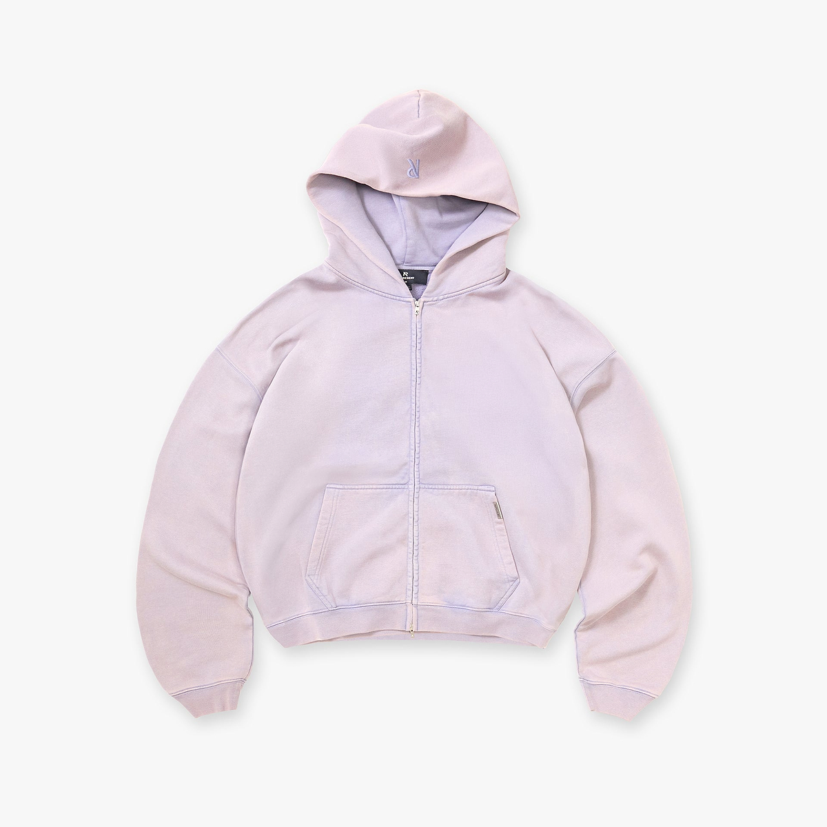Initial Boxy Zip Through Hoodie - Mist