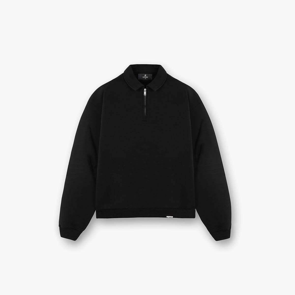 Initial Boxy Quarter Zip - Jet Black