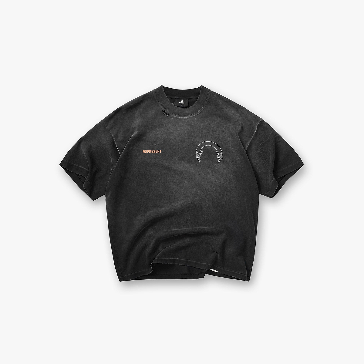 Represent Banner T-Shirt - Stained Black