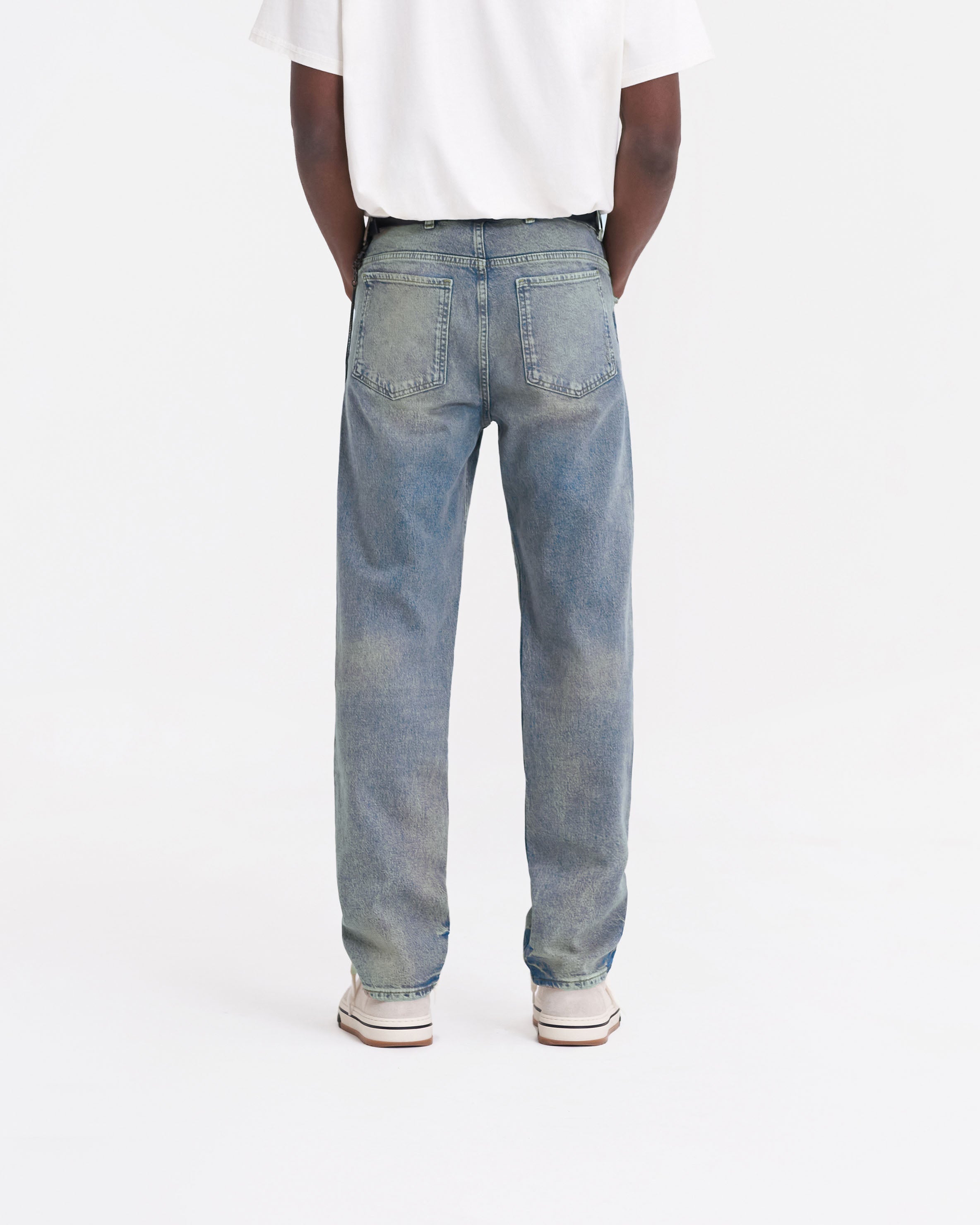 R2 Straight Leg Denim | Blue Cream Denim FW23 | Represent Clo