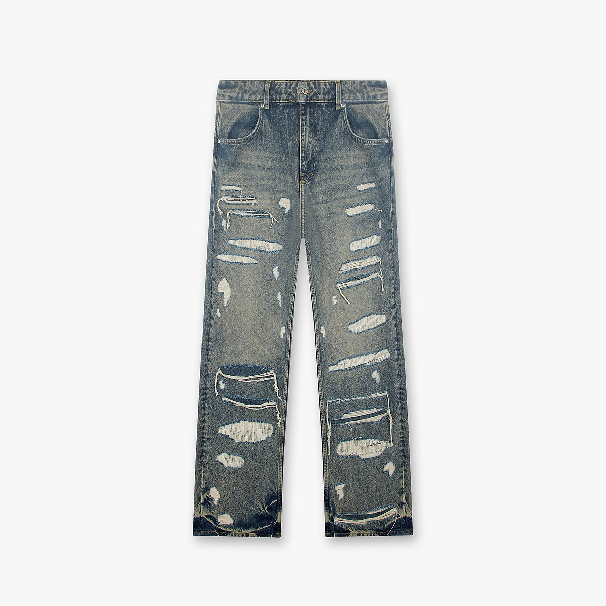 R3D Double Destroyer Baggy Denim - Blue Cream