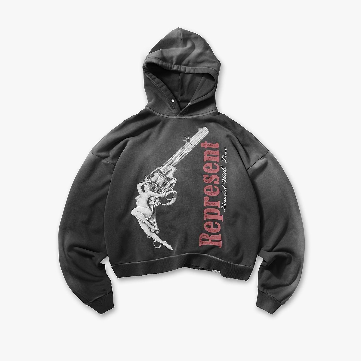 Loaded With Love Hoodie - Stained Black
