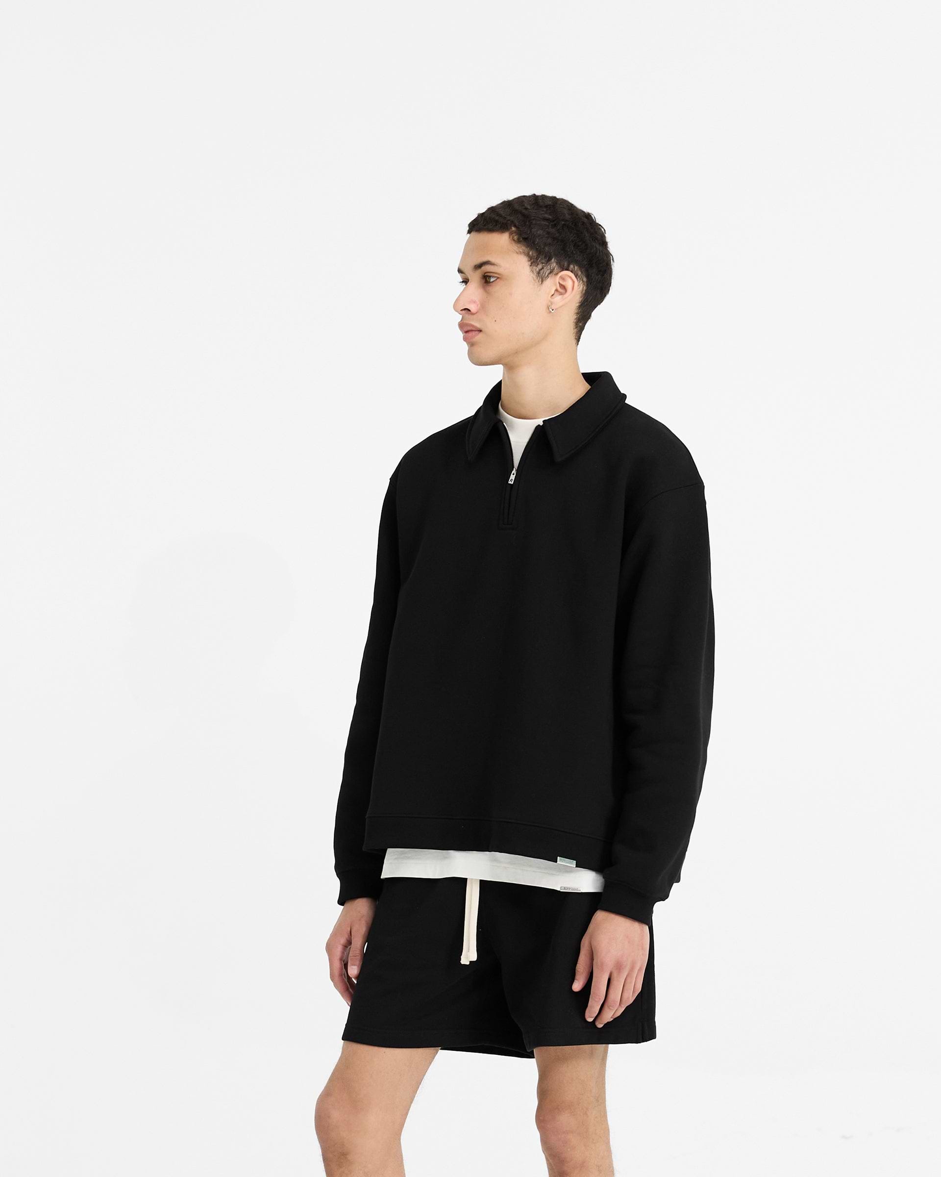 Initial Boxy Quarter Zip - Ice Grey Marl
