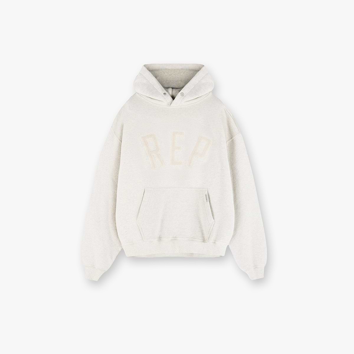 Rep Applique Hoodie - Cream Marl