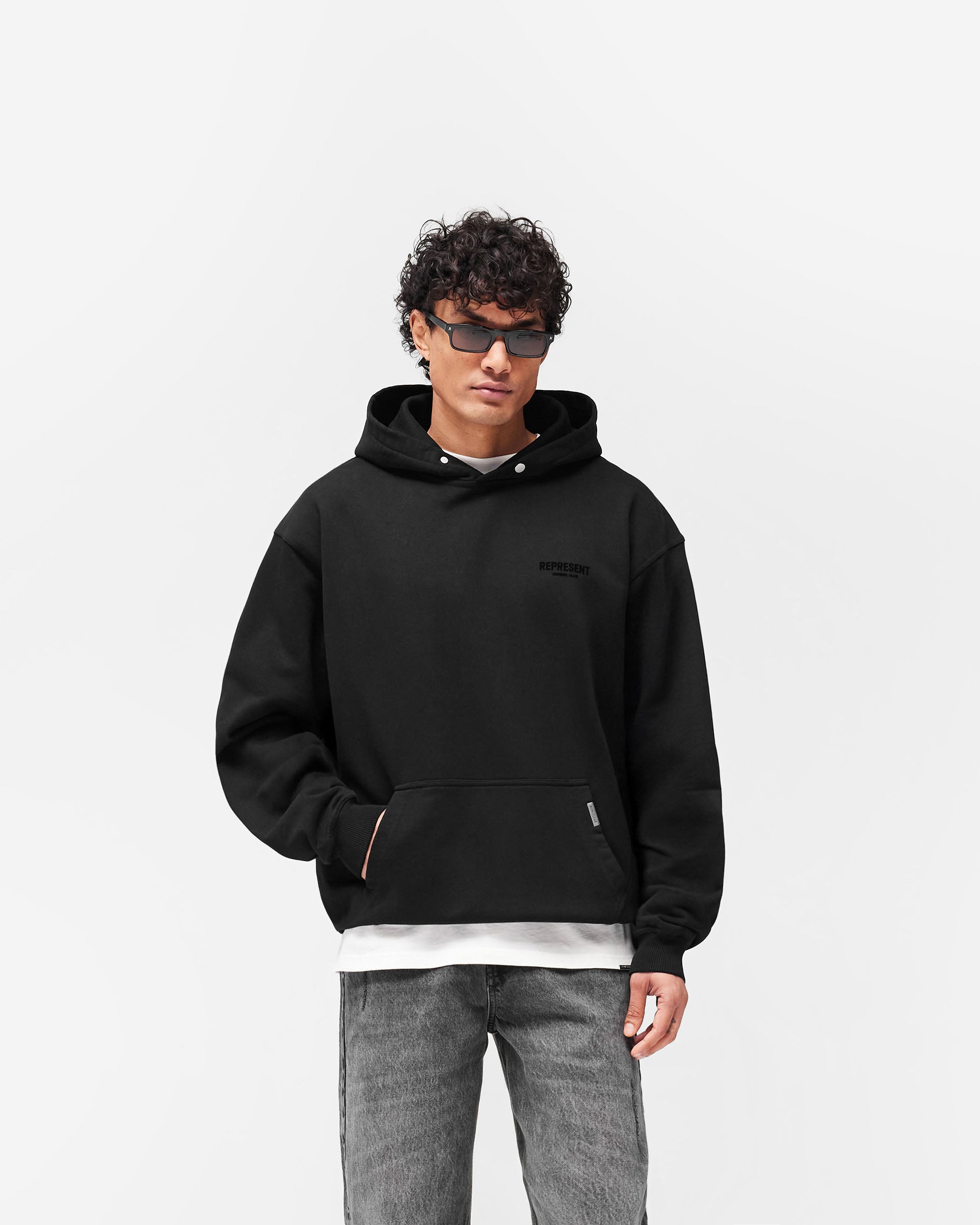 Represent Owners Club Flocked Hoodie - Black