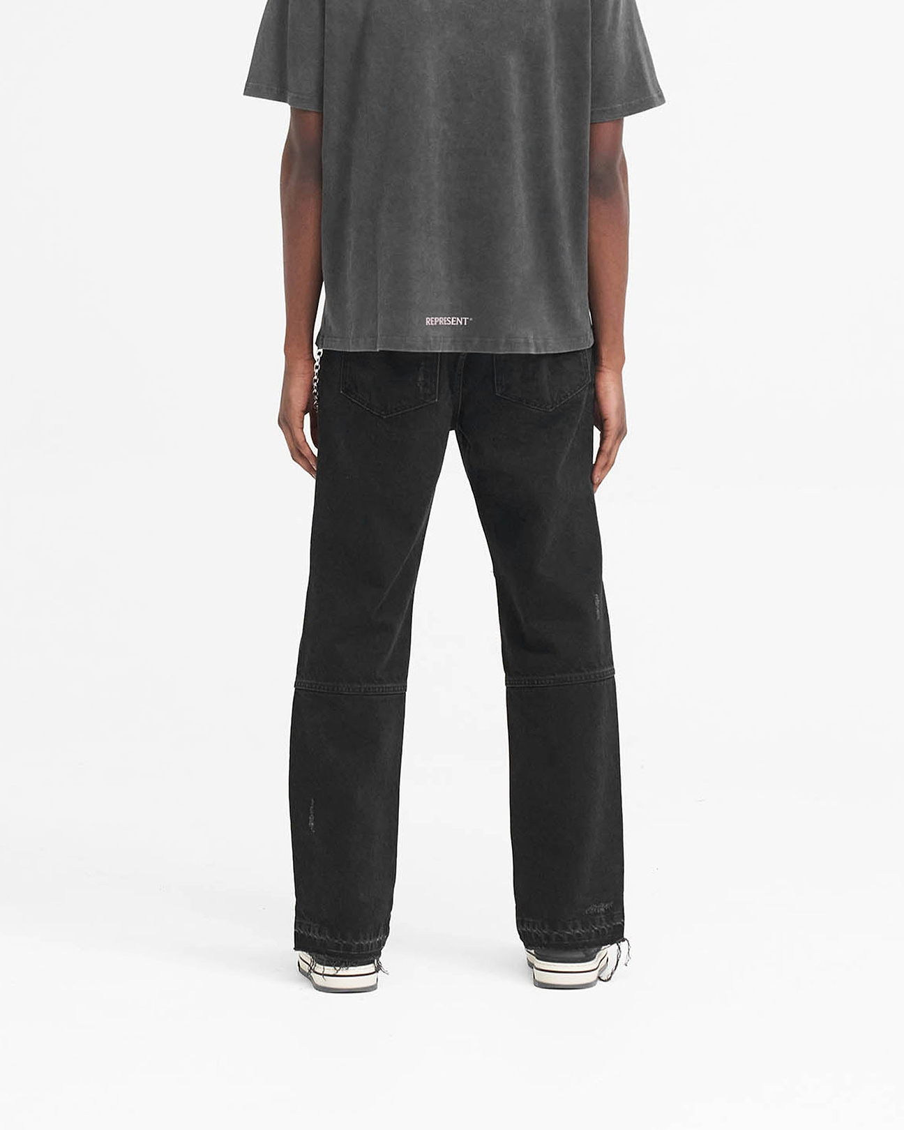 R2 Stepped Hem Denim | Off Black | REPRESENT