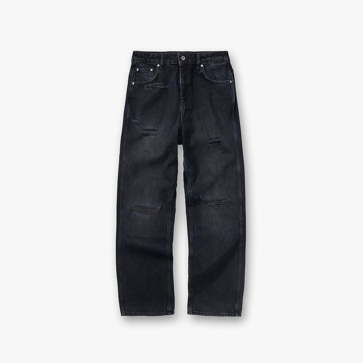 R3 Distressed Baggy Denim - Petrol