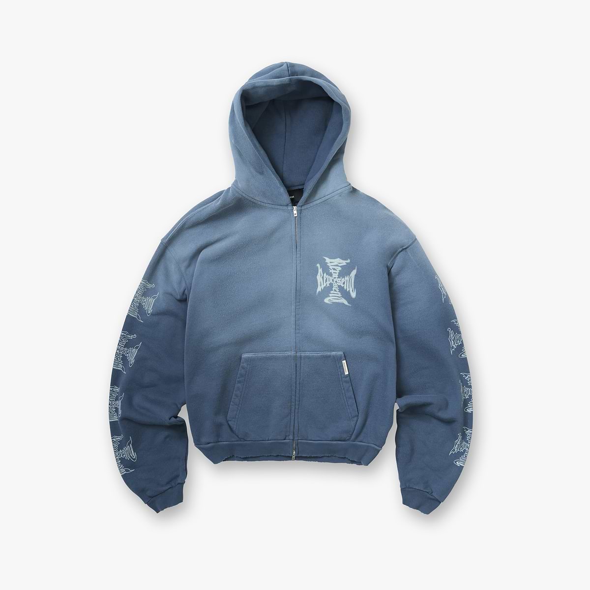 MH Shrunken Zip Hoodie - Vintage Navy
