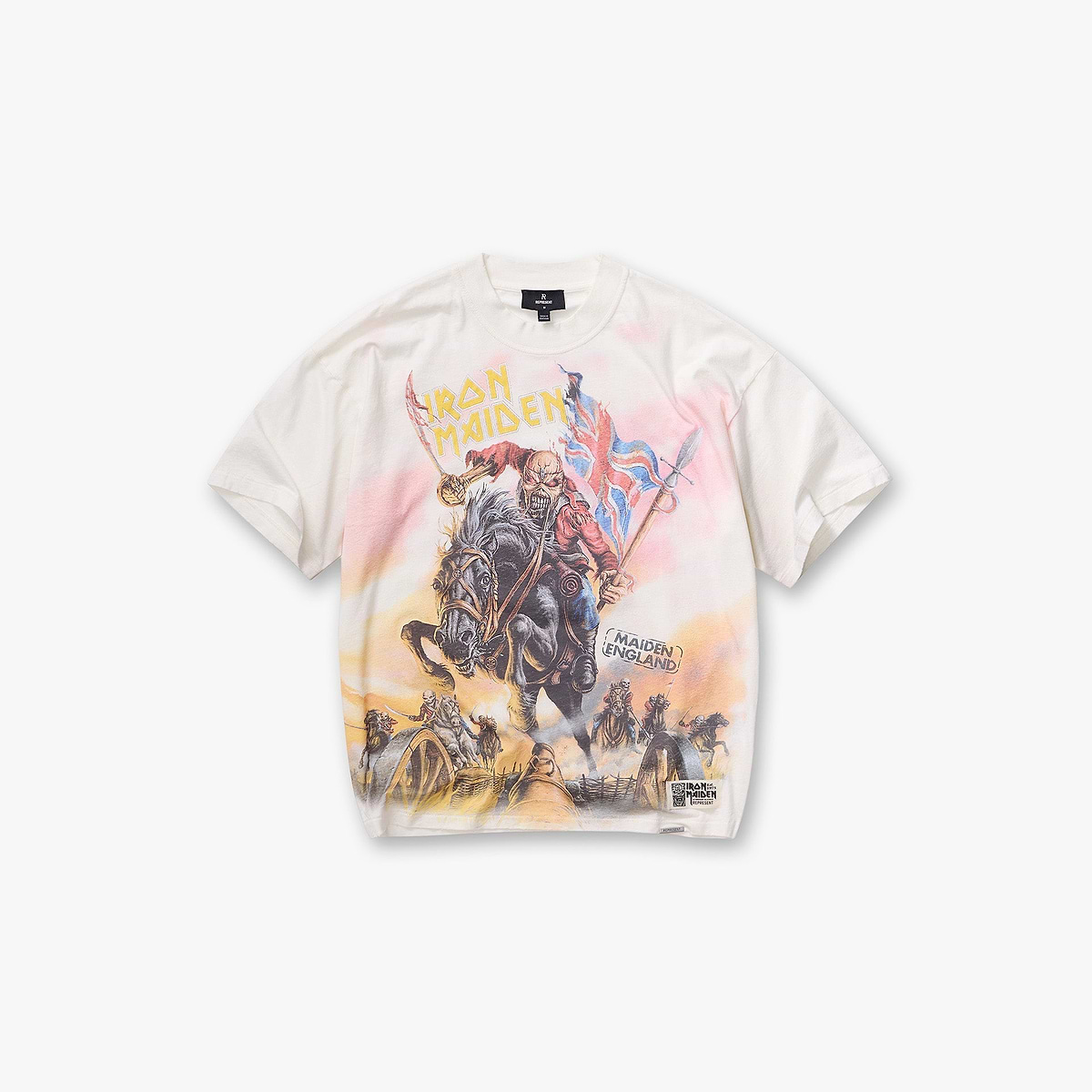 Represent X Iron Maiden Steed T-Shirt - Flat White