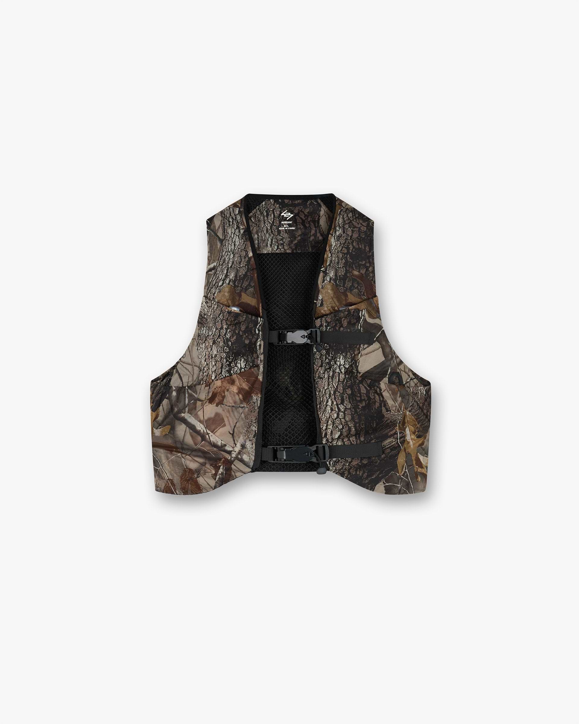 Front product image of a mens multicolor chest rig on a plain white background | Team 247 Chest Rig in Realtree | Functional chest rig accessory | 247 Accessories | Represent Clo