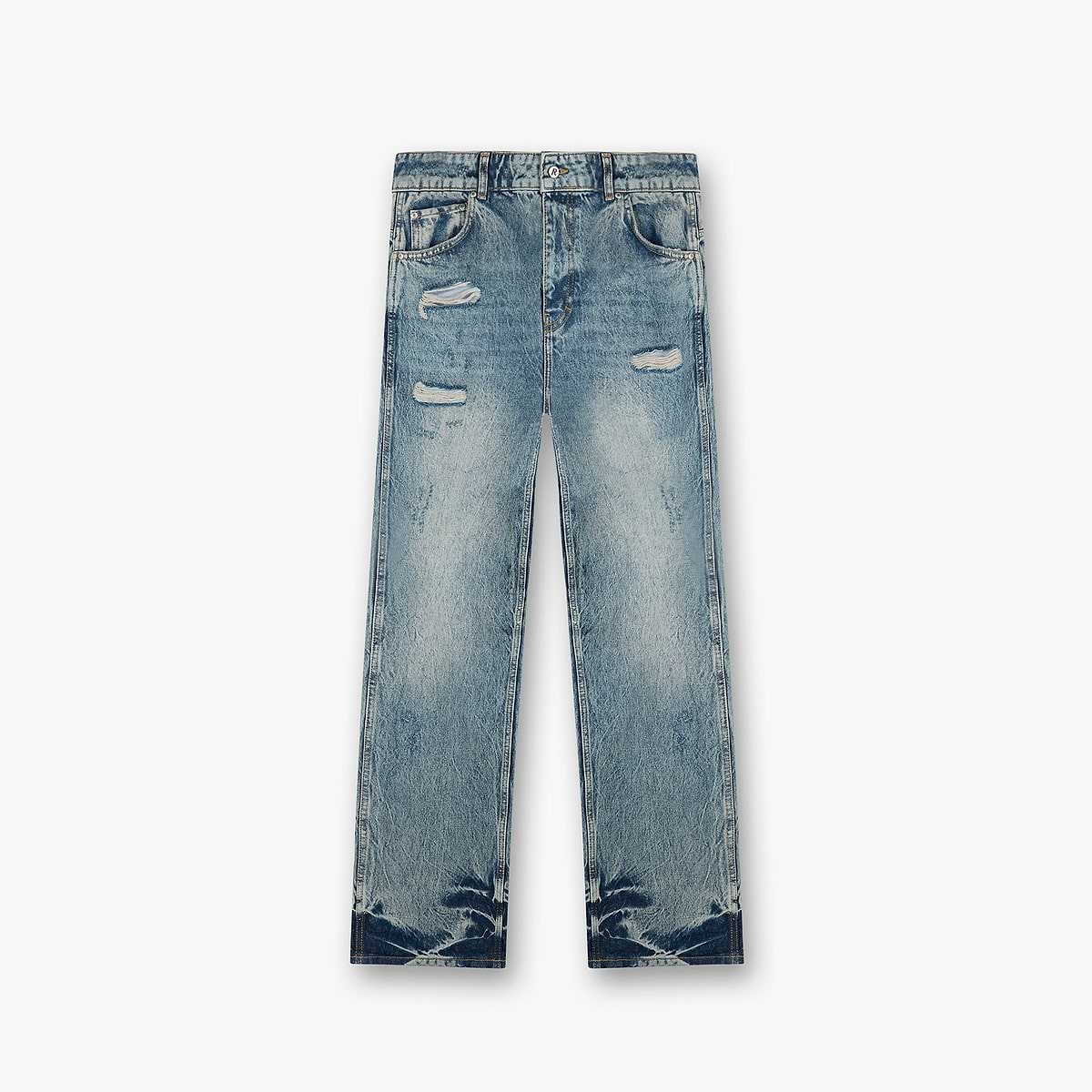 R3 Distressed Baggy Denim - Blue Cream