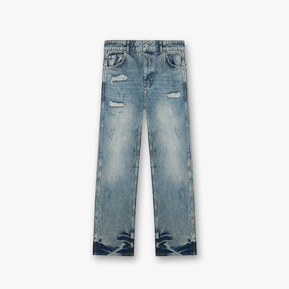 R3 Distressed Baggy Denim - Blue Cream