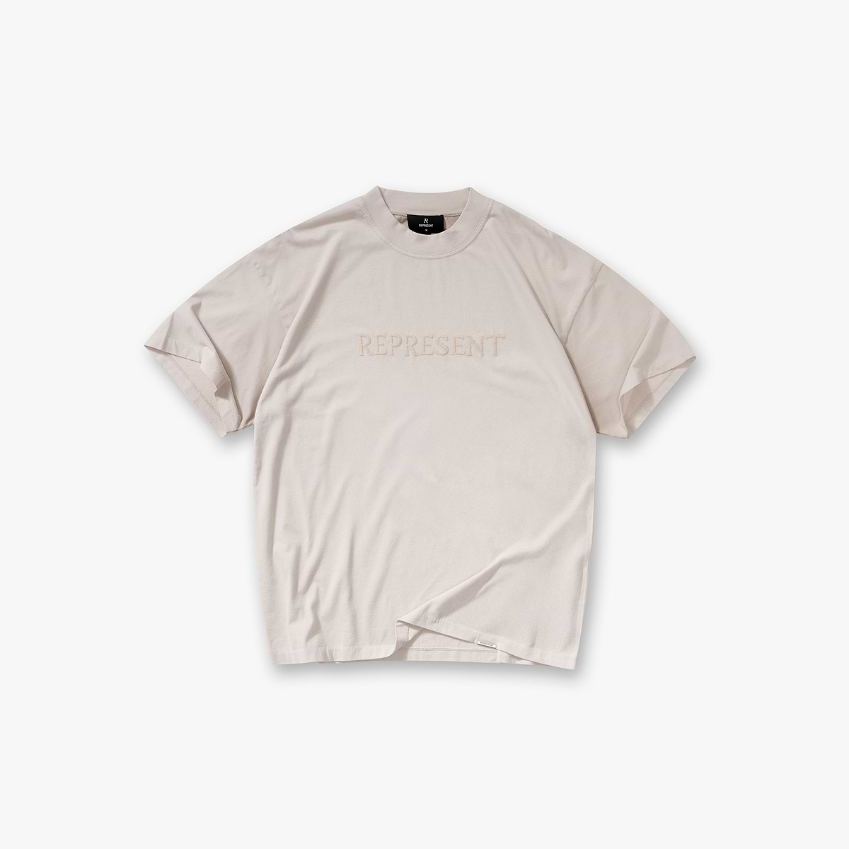 Embroidered Serif Logo T-Shirt - Concrete
