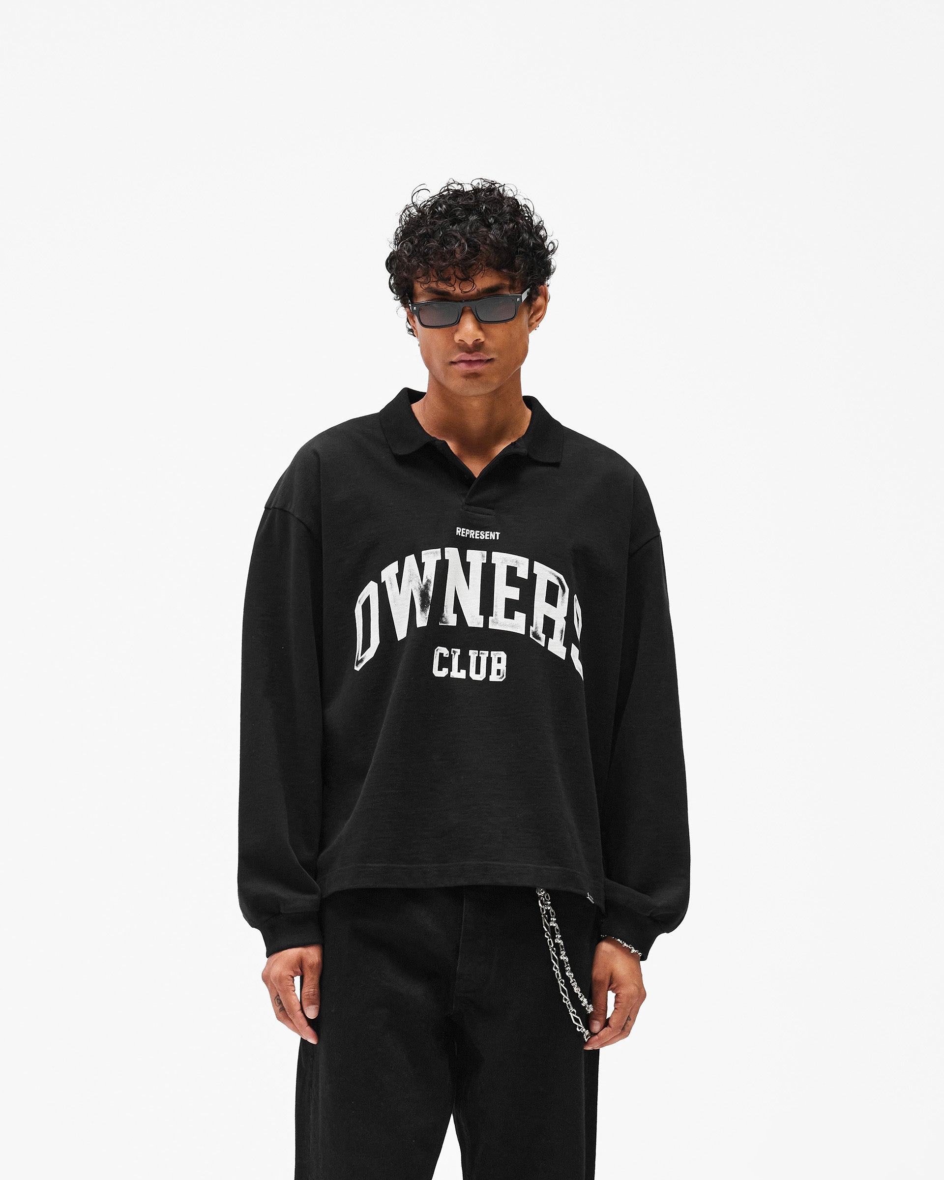 Represent Owners Club Rugby Polo - Jet Black