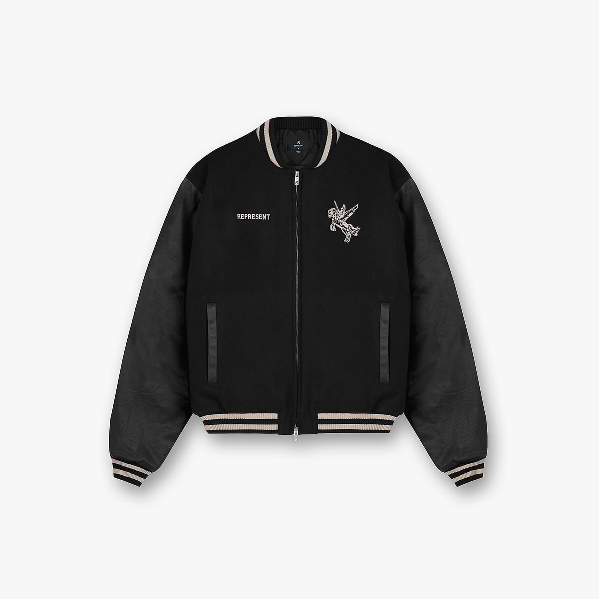 Mascot Wool Varsity Jacket - Jet Black
