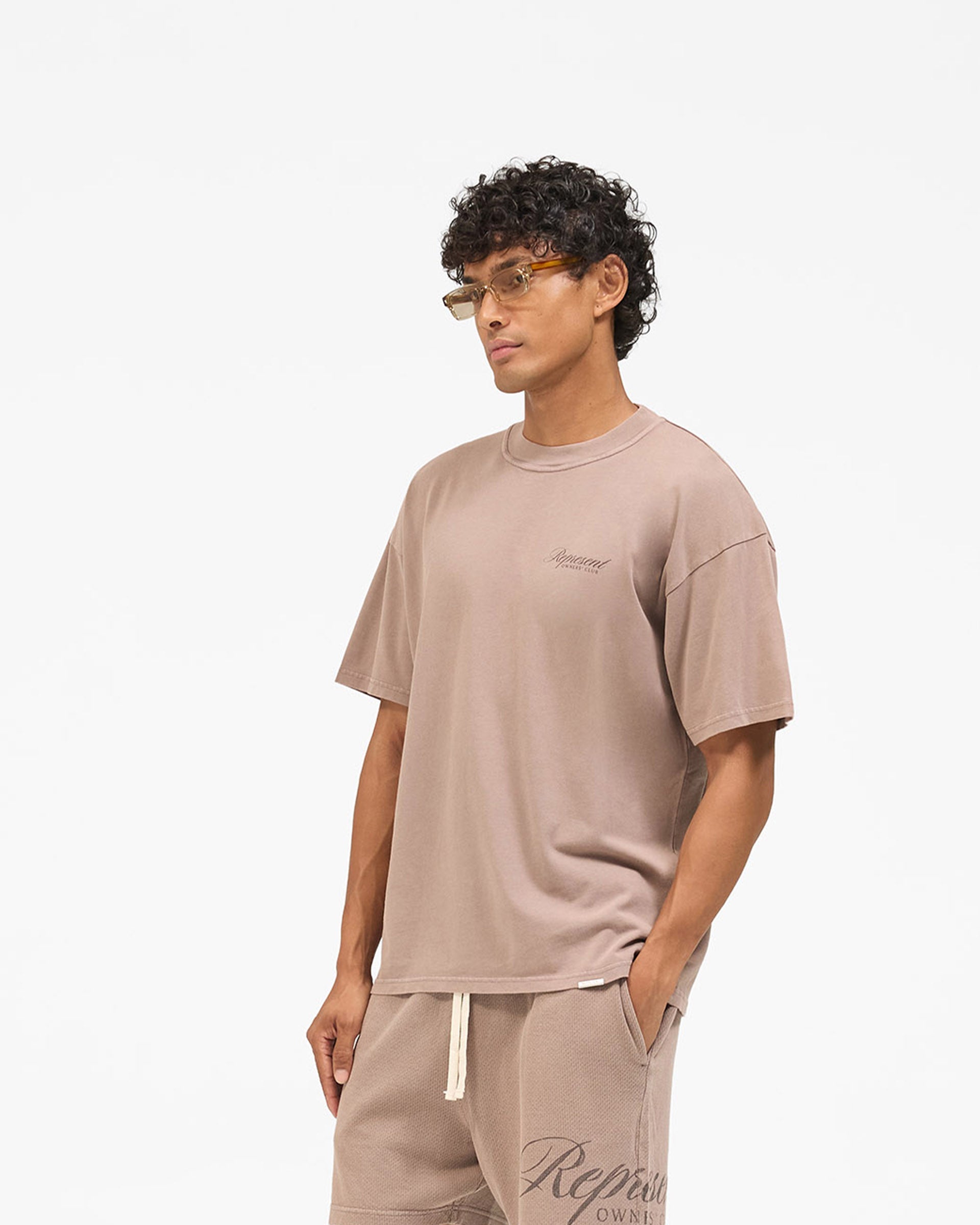 Represent Owners Club Script T-Shirt - Truffle