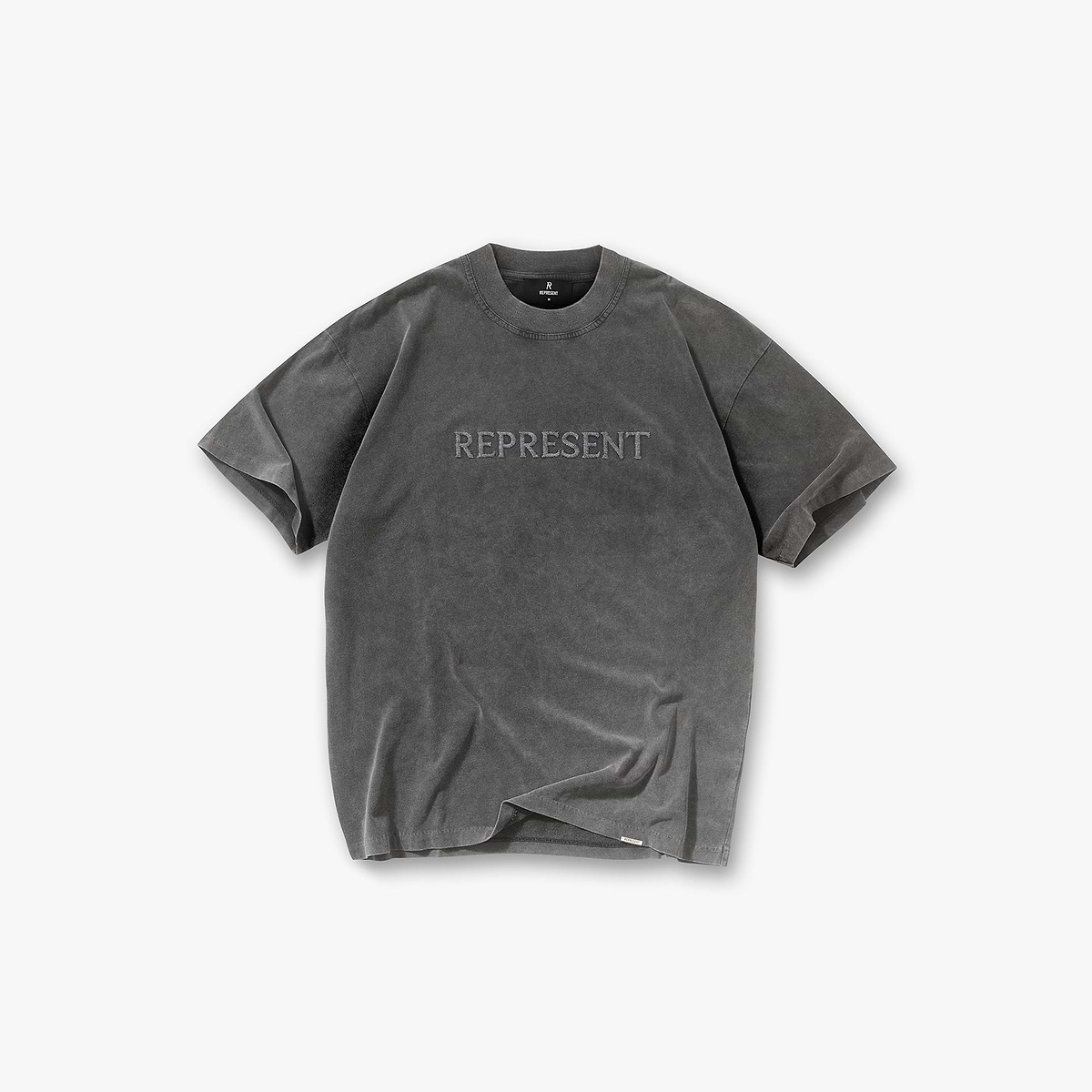 Embroidered Serif Logo T-Shirt - Vintage Grey