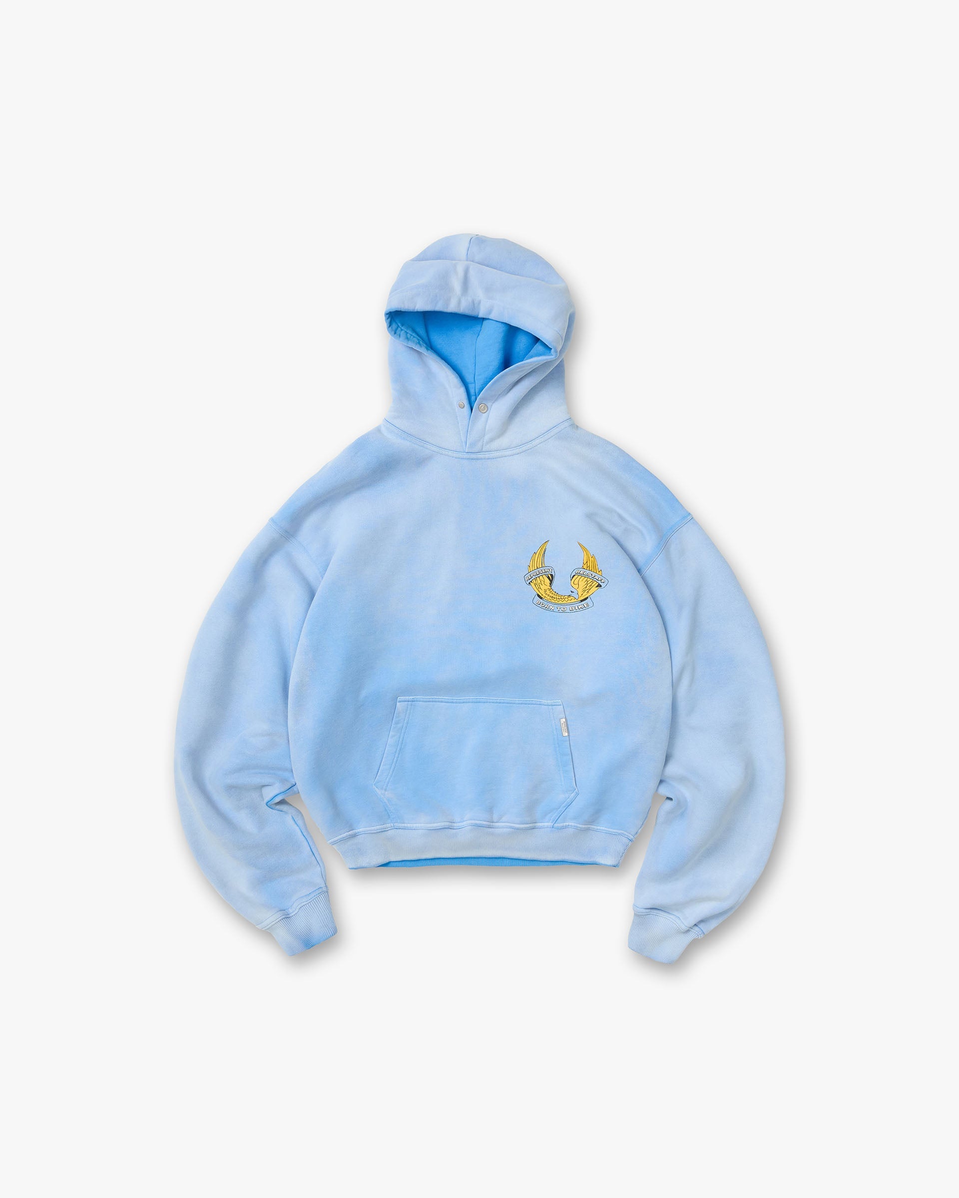 Represent X Belstaff Born To Bike Hoodie - Mid Blue