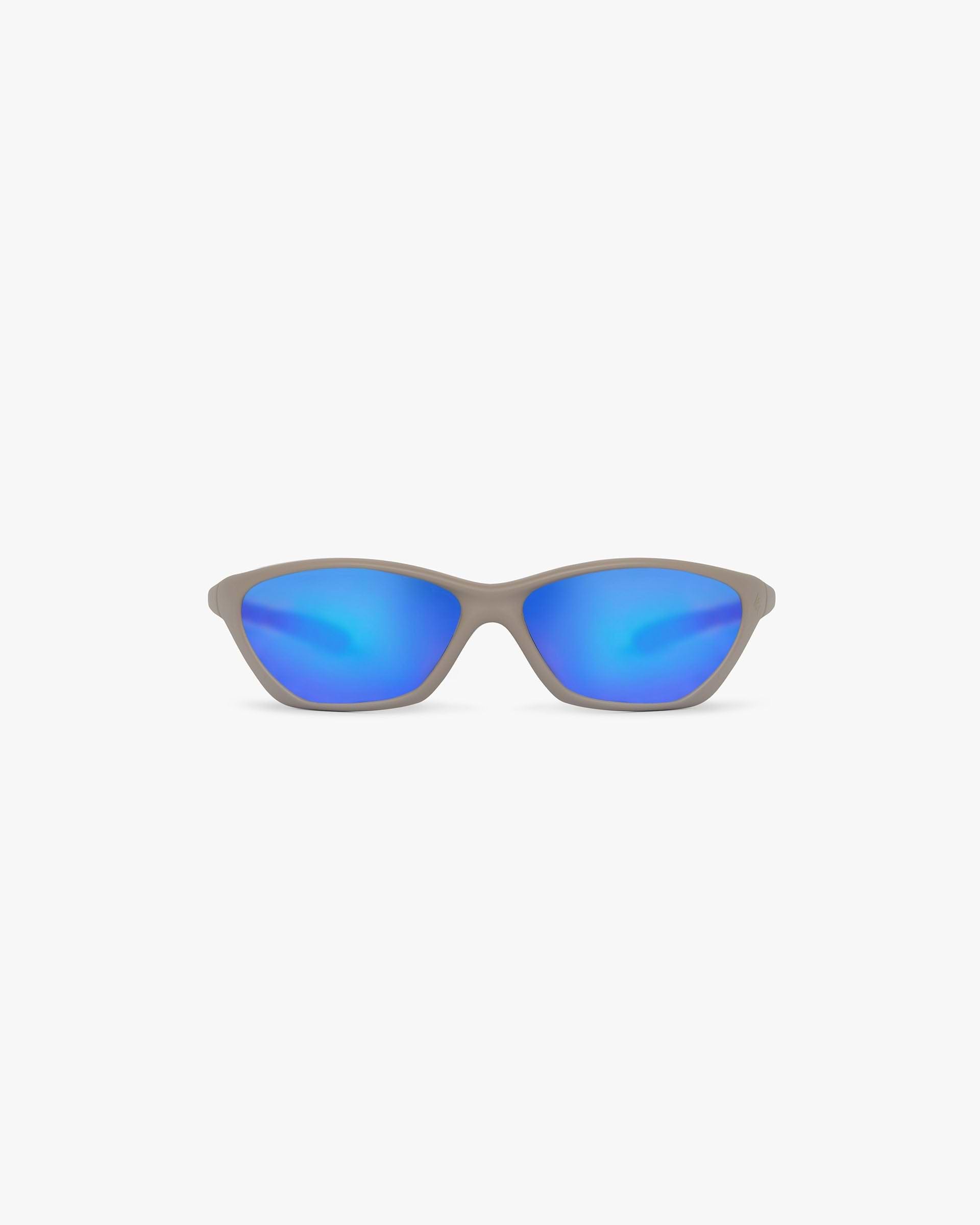 Front product image of mens pebble sunglasses on a plain white background | 247 Arena Sunglasses in Pebble | Stylish contemporary eyewear | 247 Accessories | Represent Clo
