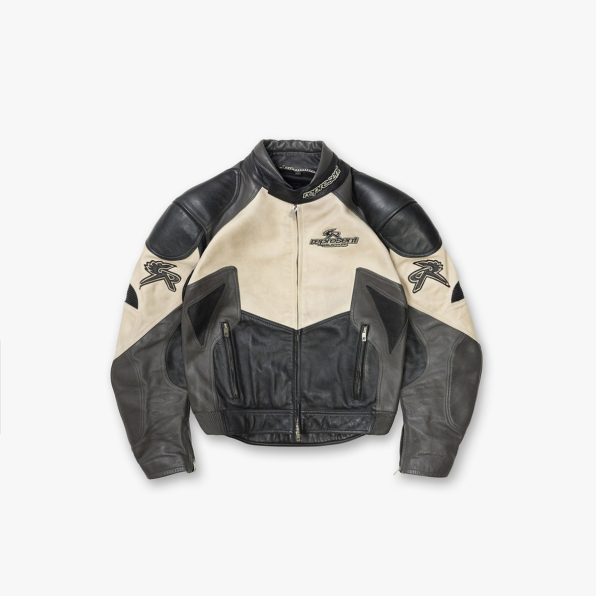 Represent X Belstaff Leather Race Jacket - Black
