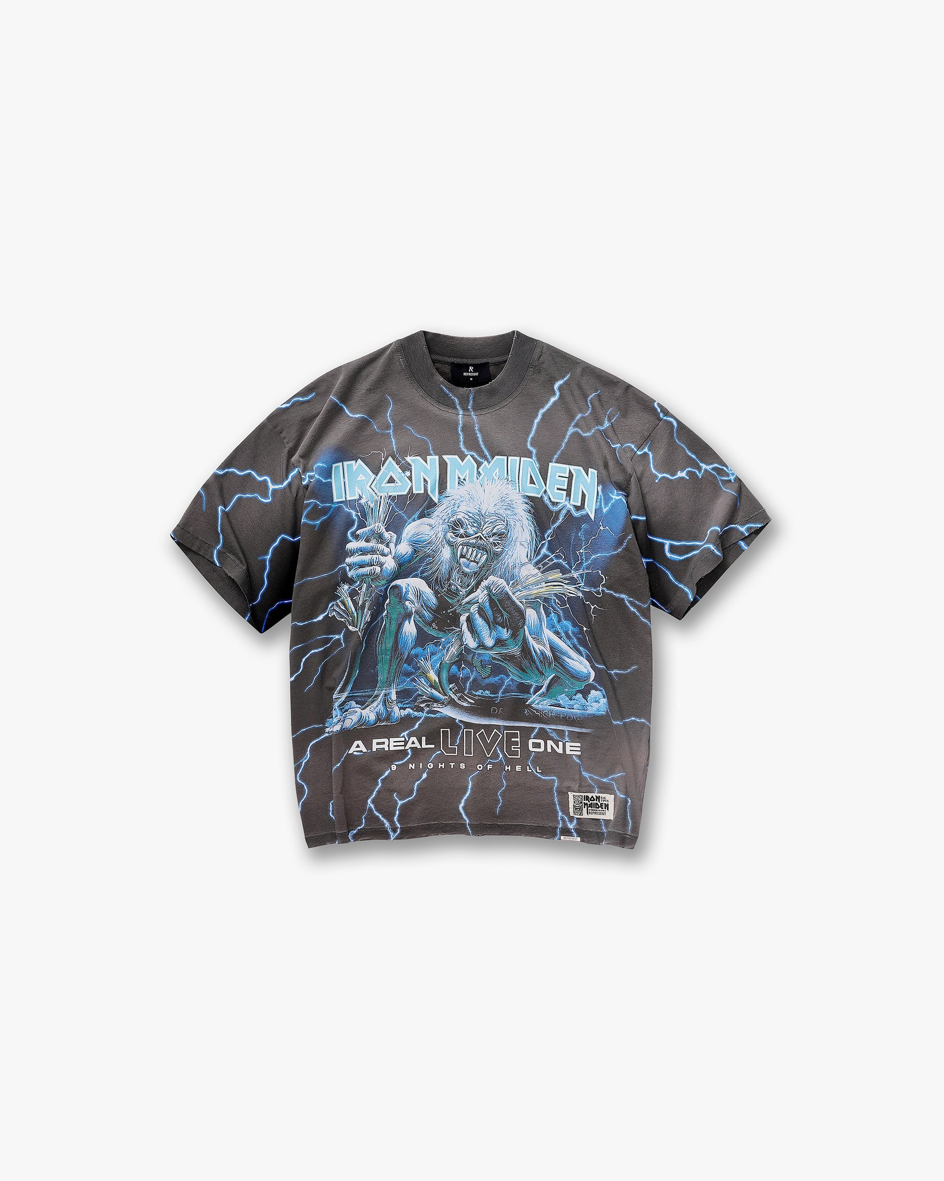 Represent X Iron Maiden A Real Live One T-Shirt - Stained Brown