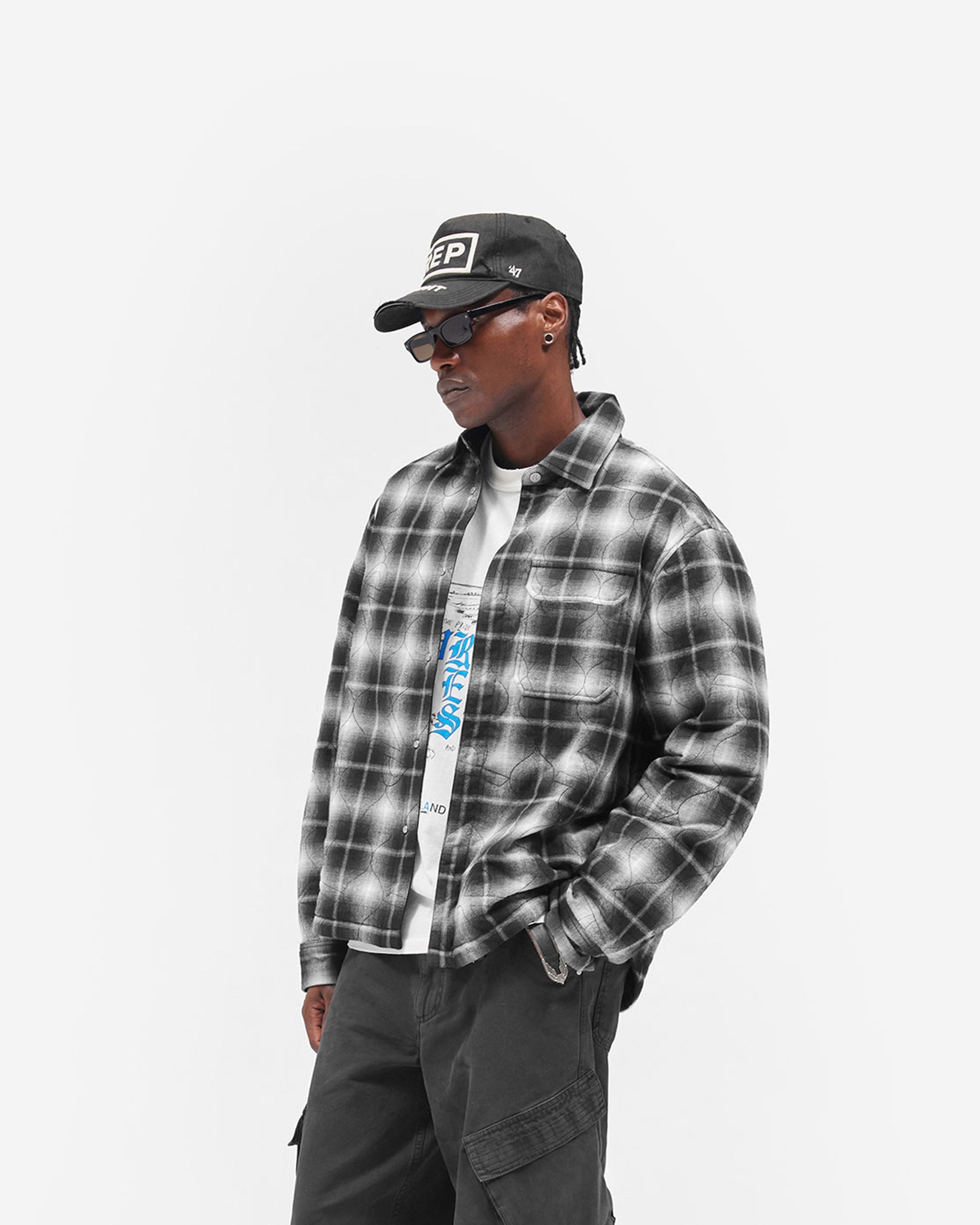 Logo Quilted Shirt - Black