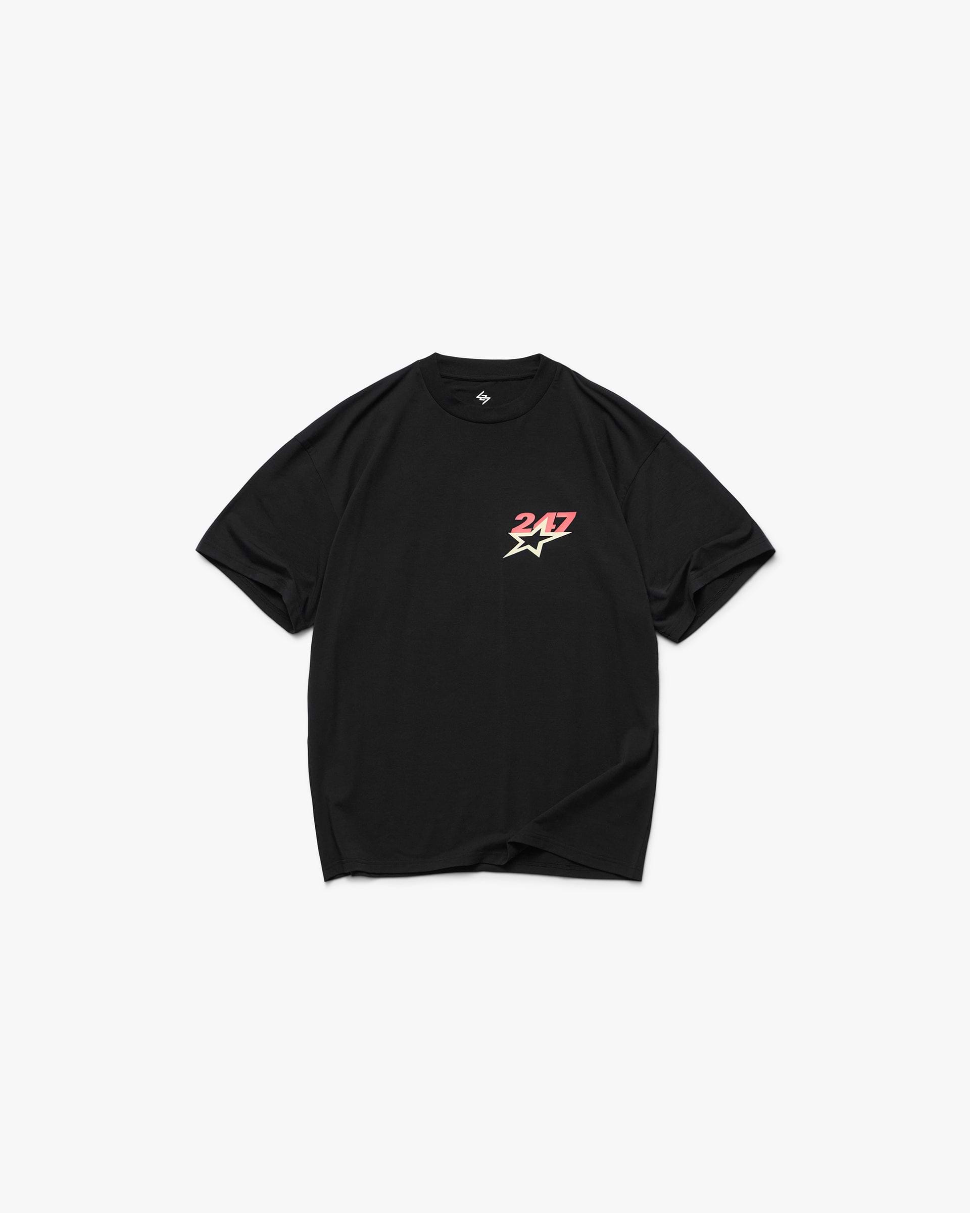 Team 247 Star Oversized T-Shirt - Jet Black
