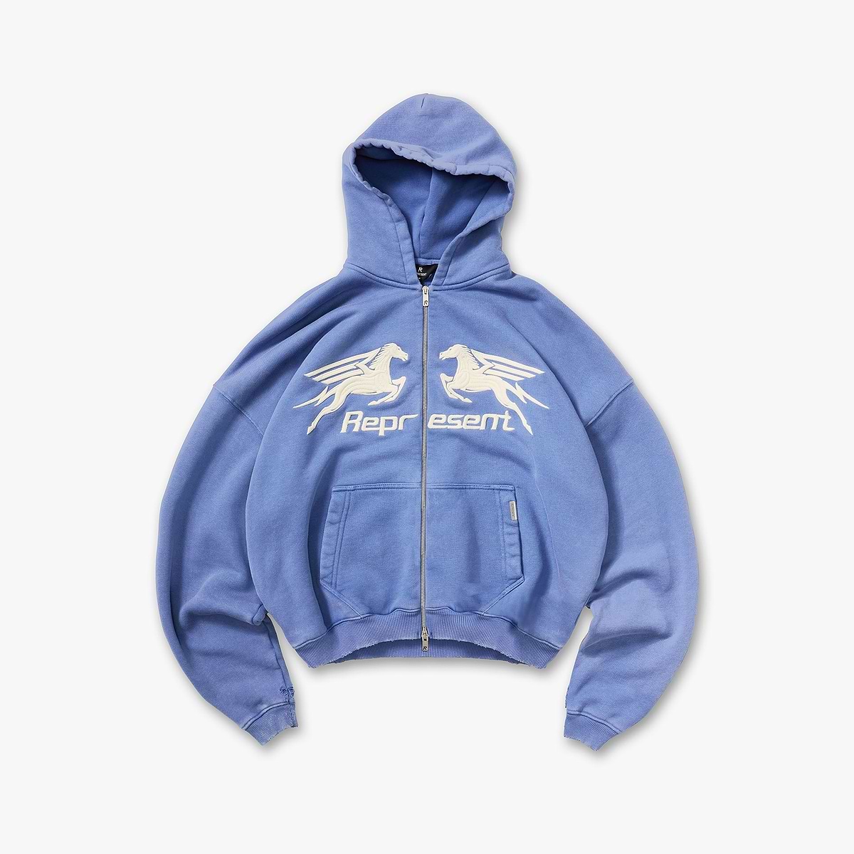 Pegasus Zip Through Hoodie - Indigo